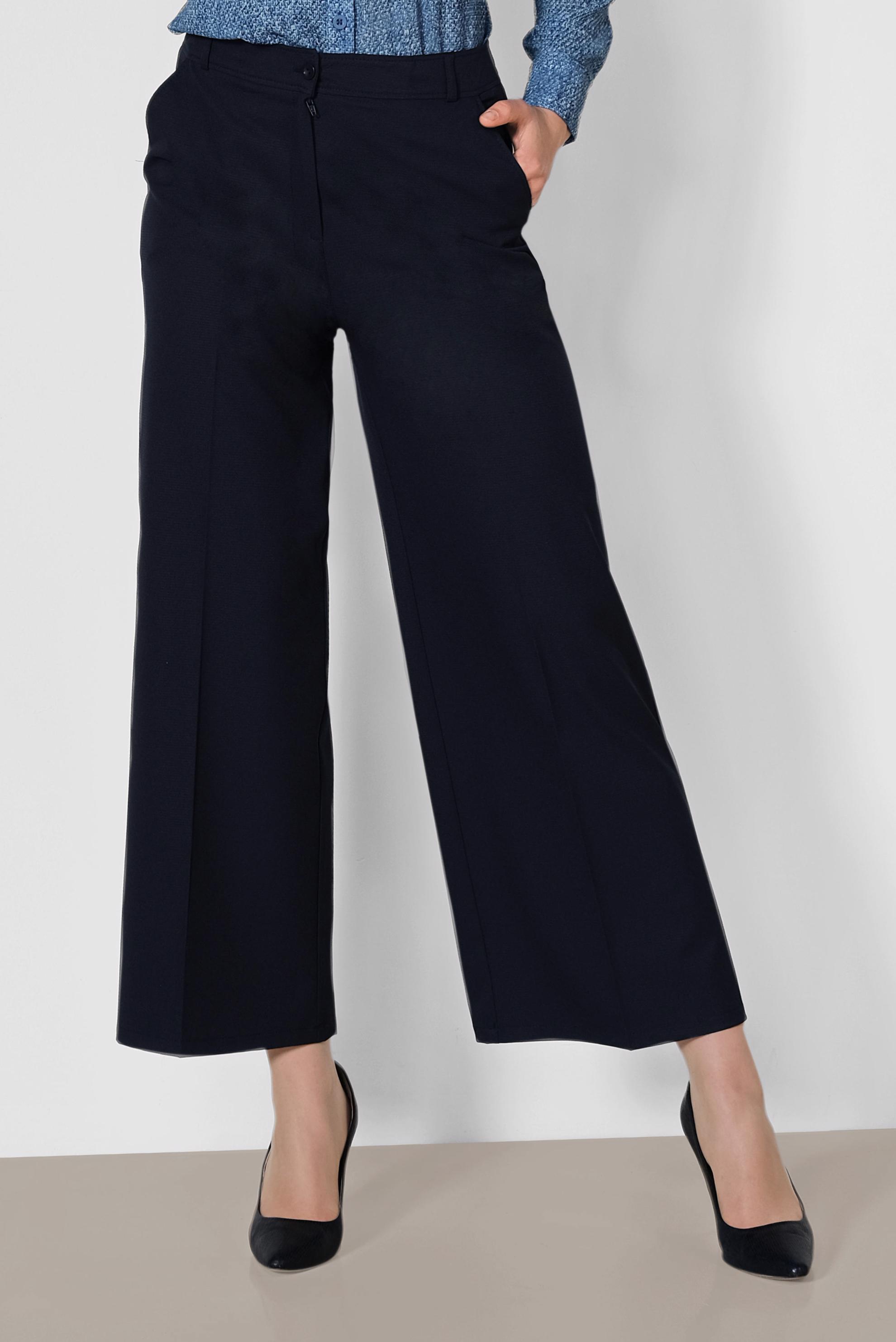 Tesettür giyim LACİVERT YÜKSEK BEL GENİŞ PAÇA PANTOLON 7551