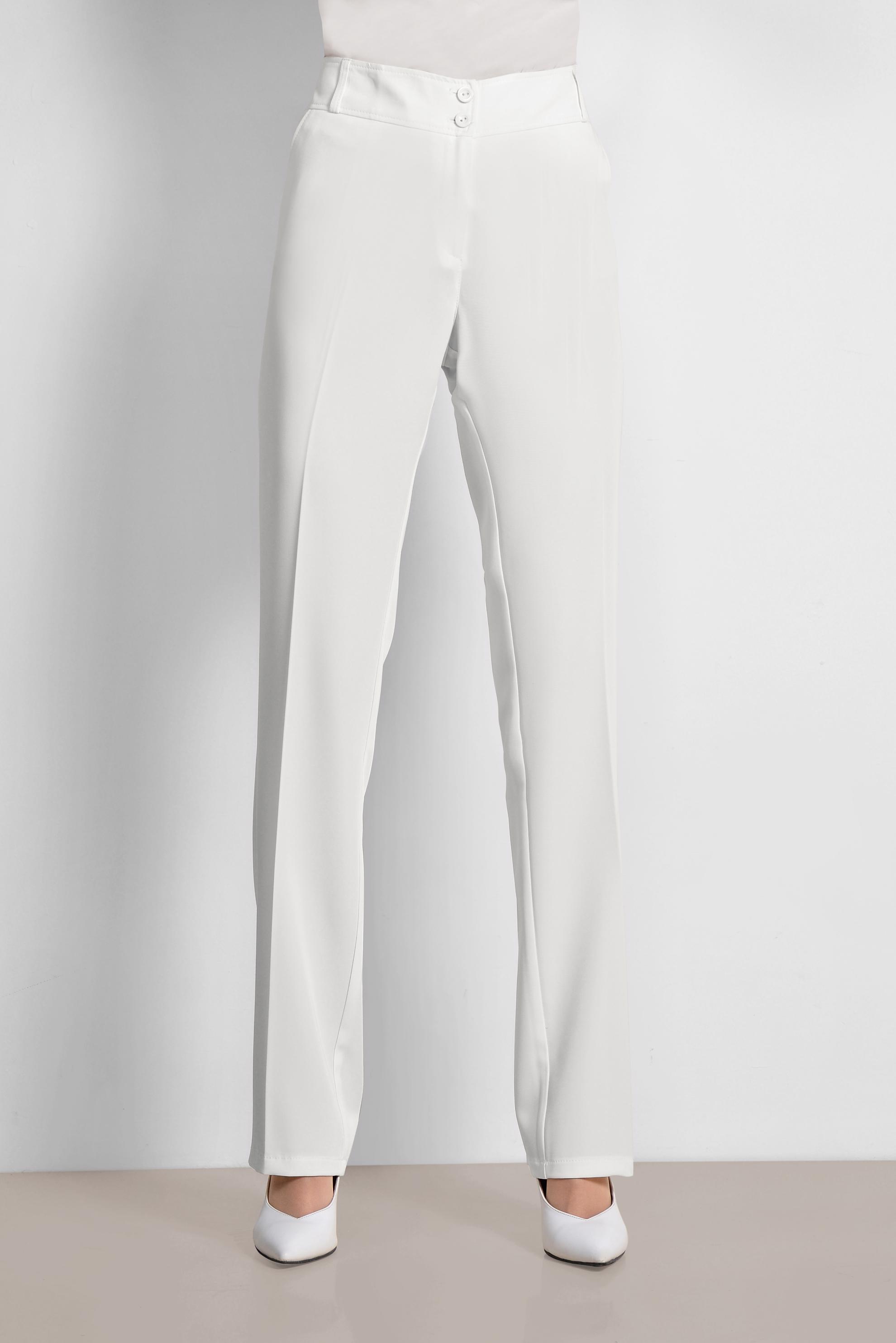 Tesettür giyim BEYAZ DÜZ PAÇA PANTOLON 7556