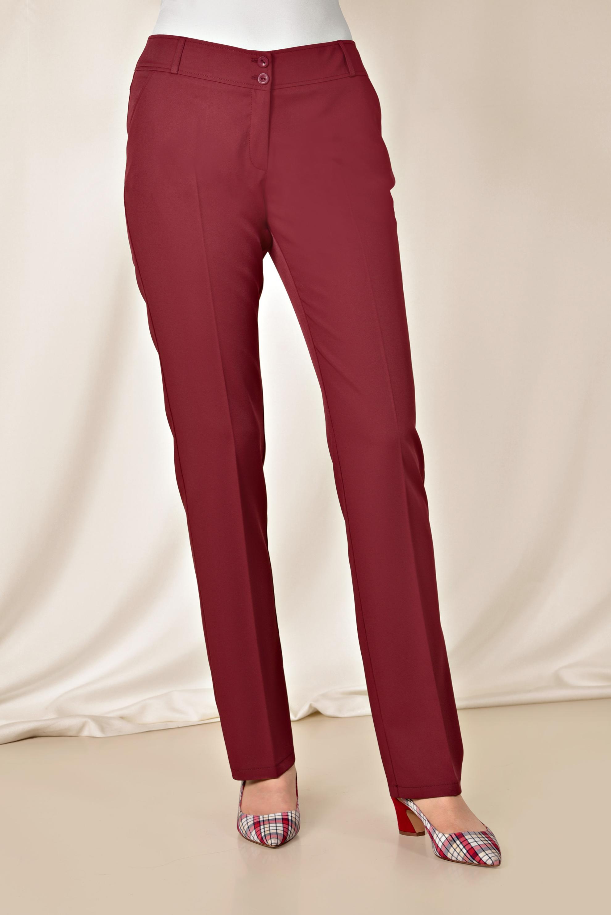 Tesettür giyim BORDO DÜZ PAÇA PANTOLON 7556