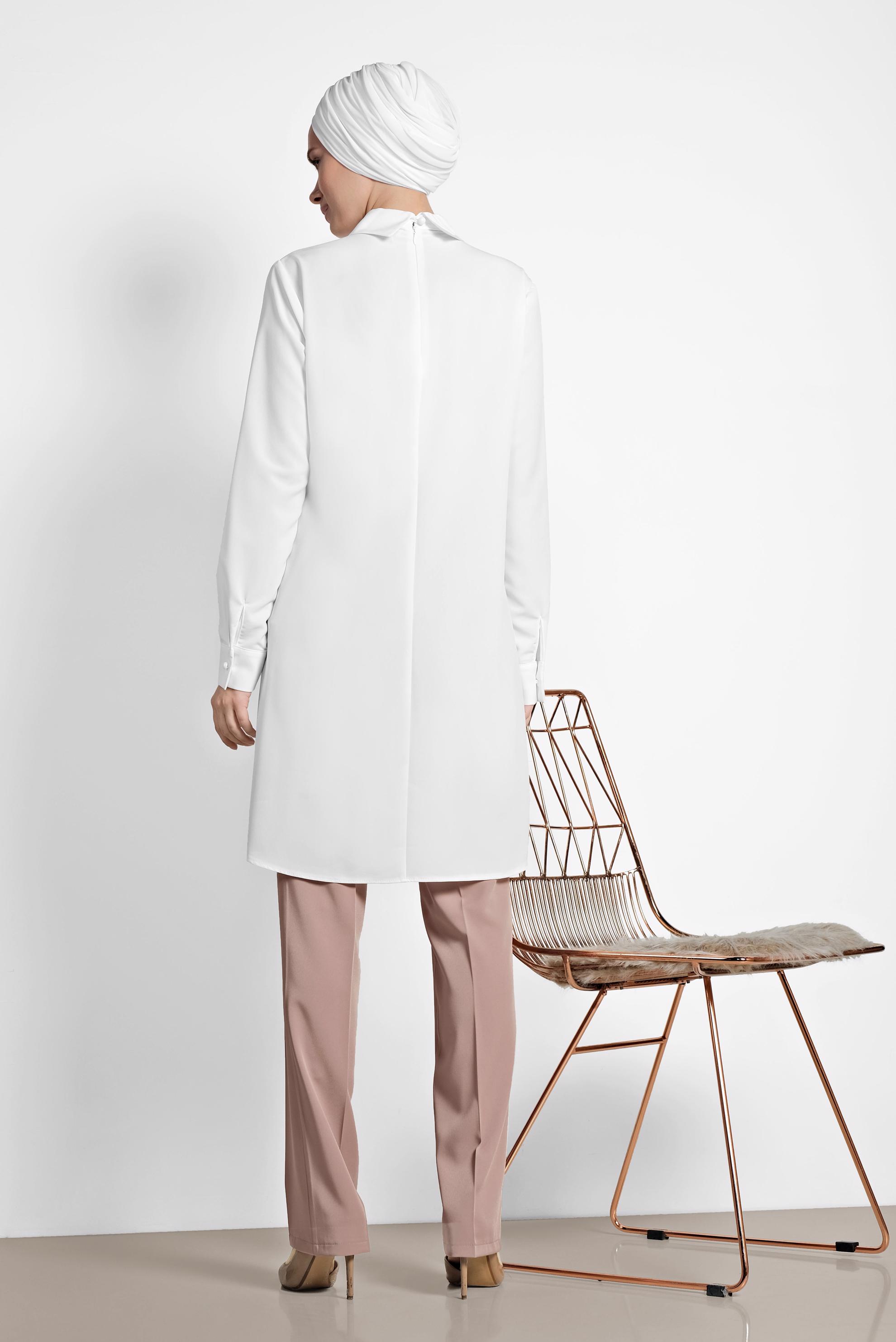 Tesettür giyim PUDRA DÜZ PAÇA PANTOLON 7556