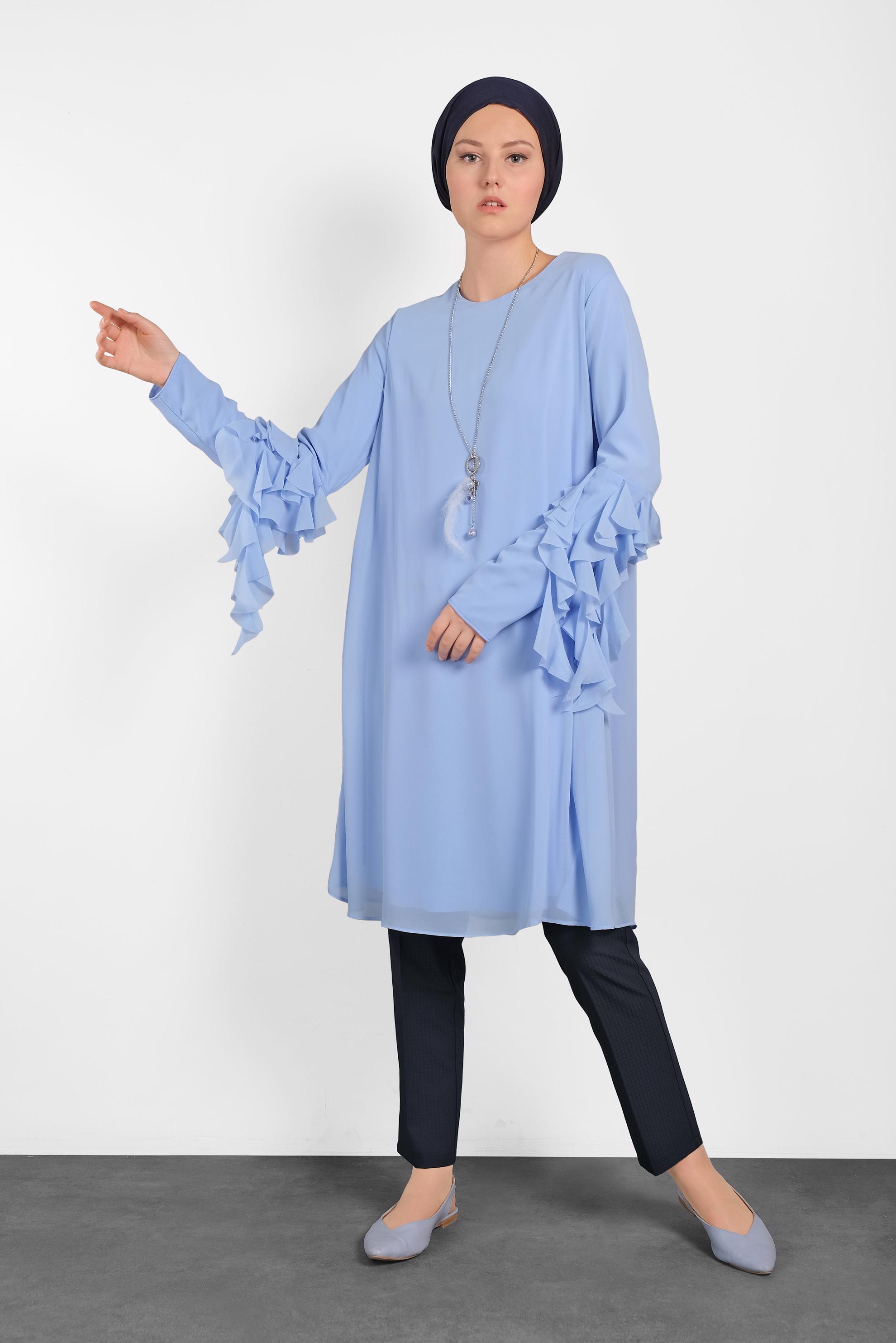 Tesettür giyim LACİVERT DÜZ KESİM KLASİK PANTOLON 7558