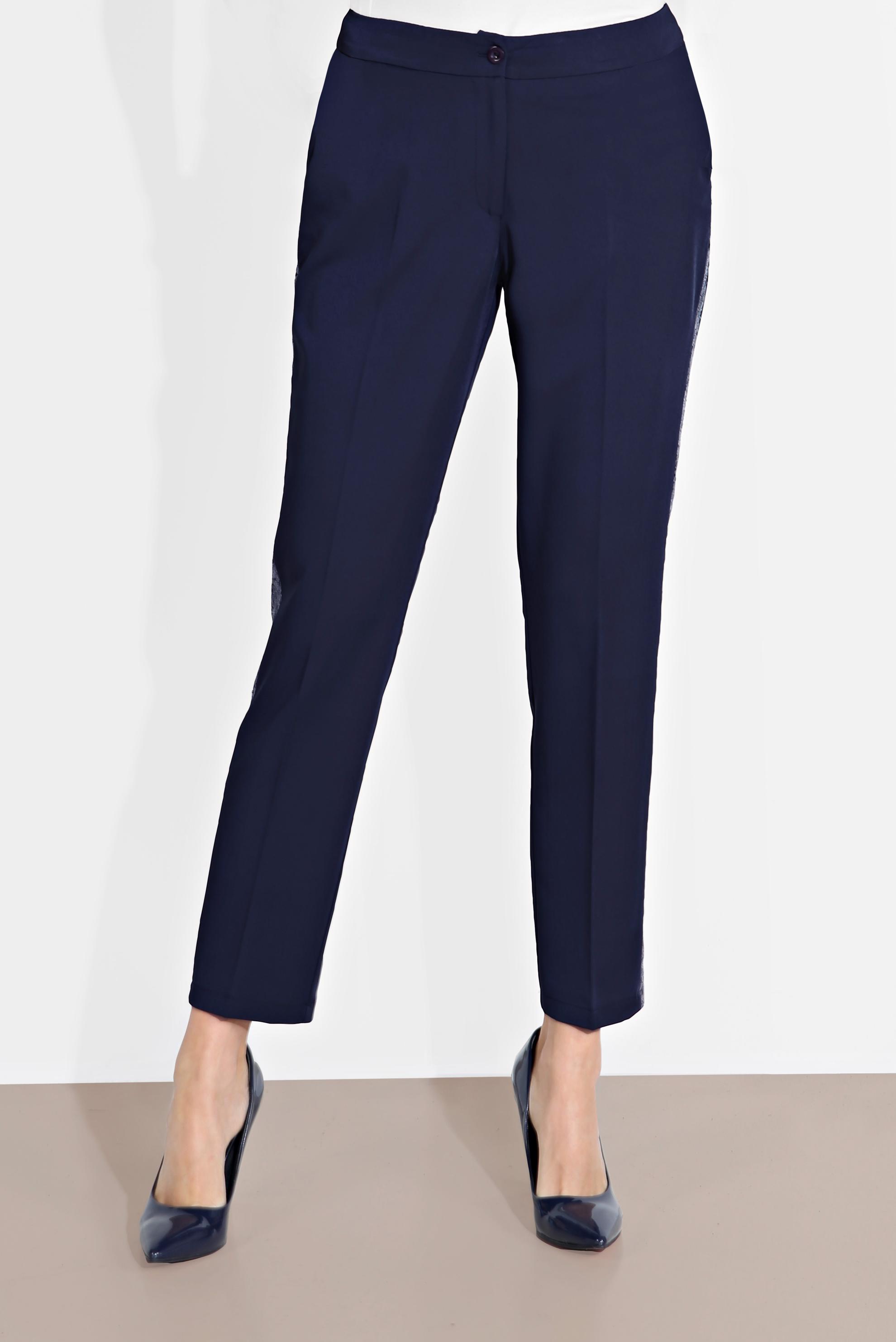 Tesettür giyim LACİVERT SİMLİ ŞERİT DETAYLI PANTOLON 7565	