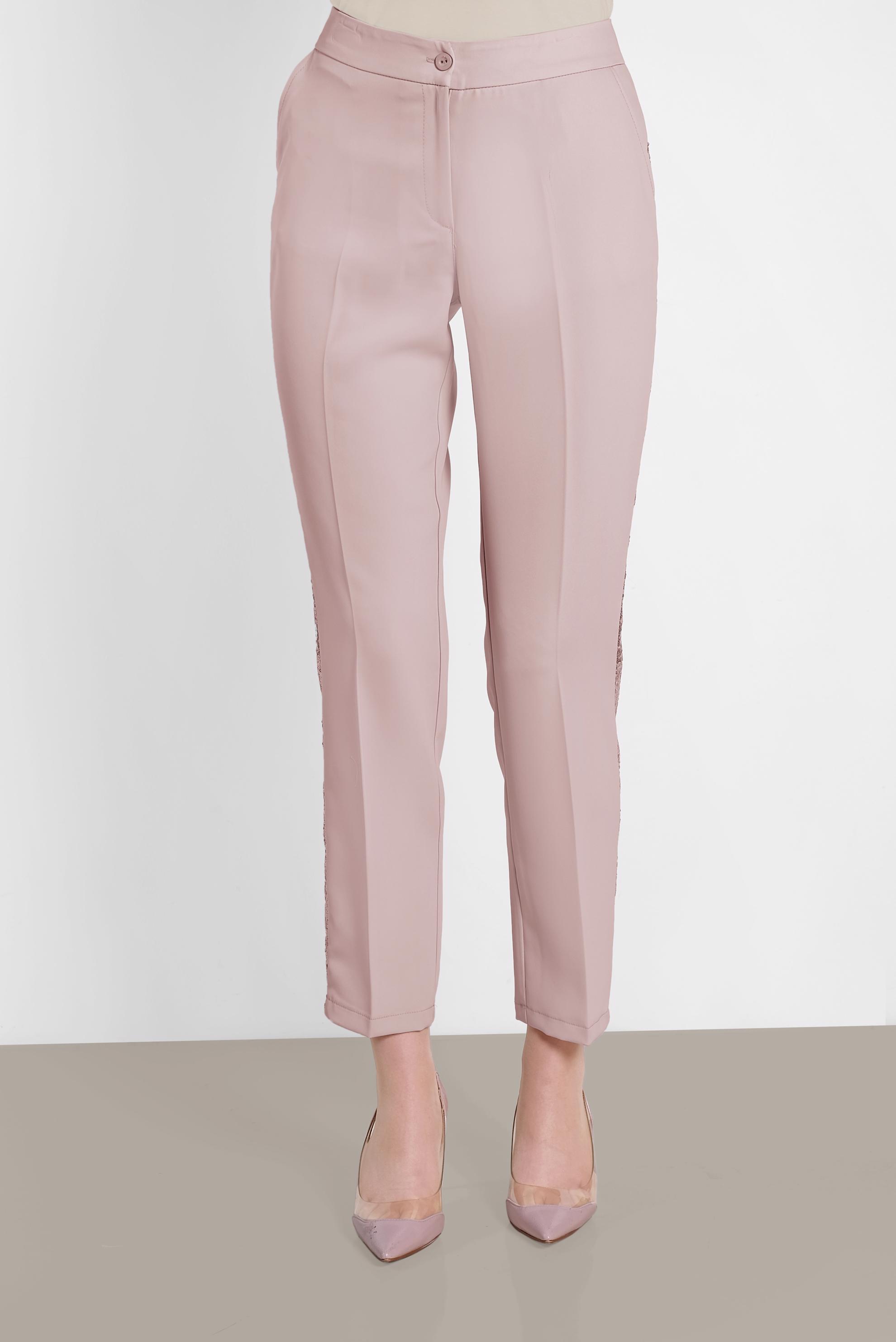 Tesettür giyim PUDRA SİMLİ ŞERİT DETAYLI PANTOLON 7565	