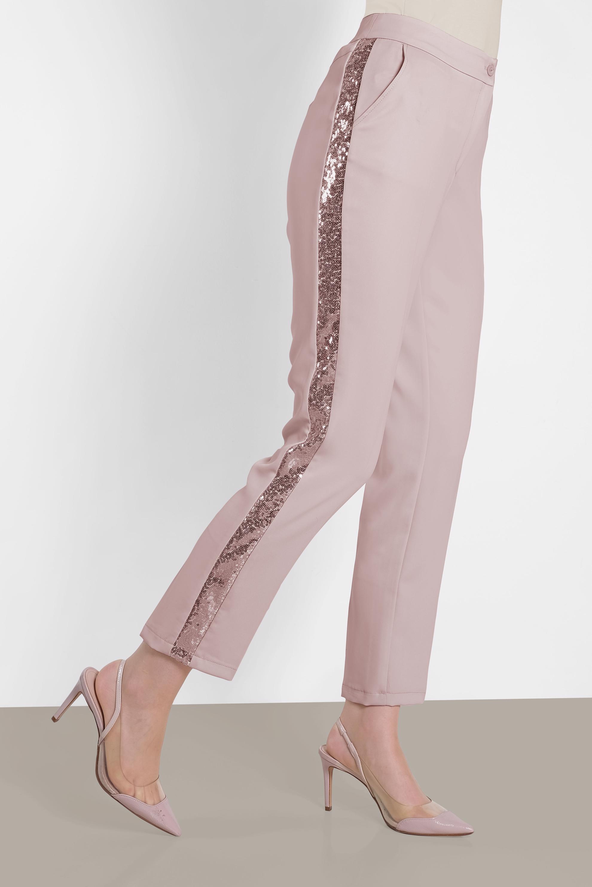 Tesettür giyim PUDRA SİMLİ ŞERİT DETAYLI PANTOLON 7565	