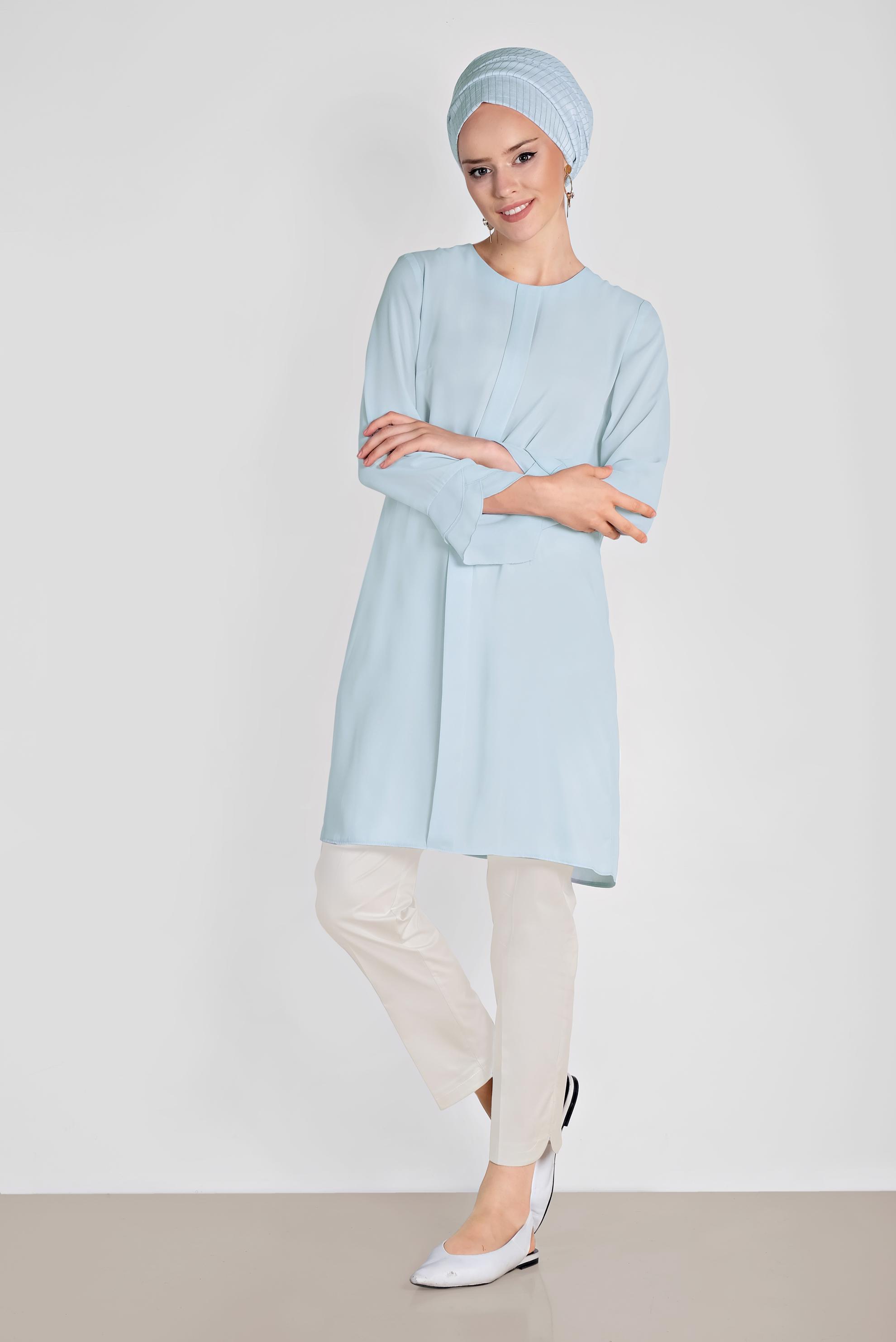 Tesettür giyim BEYAZ DAR PAÇA PANTOLON 7575