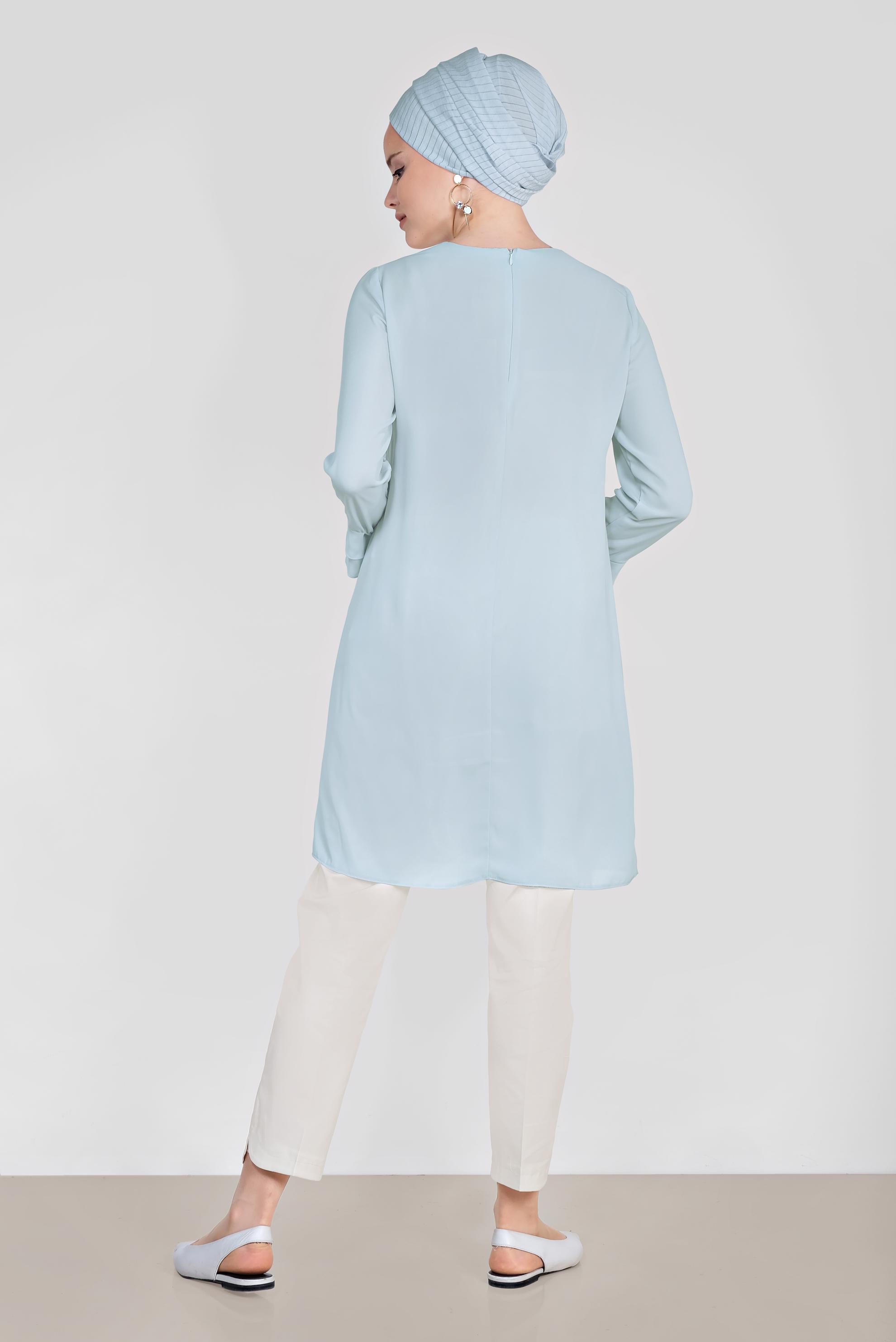 Tesettür giyim BEYAZ DAR PAÇA PANTOLON 7575