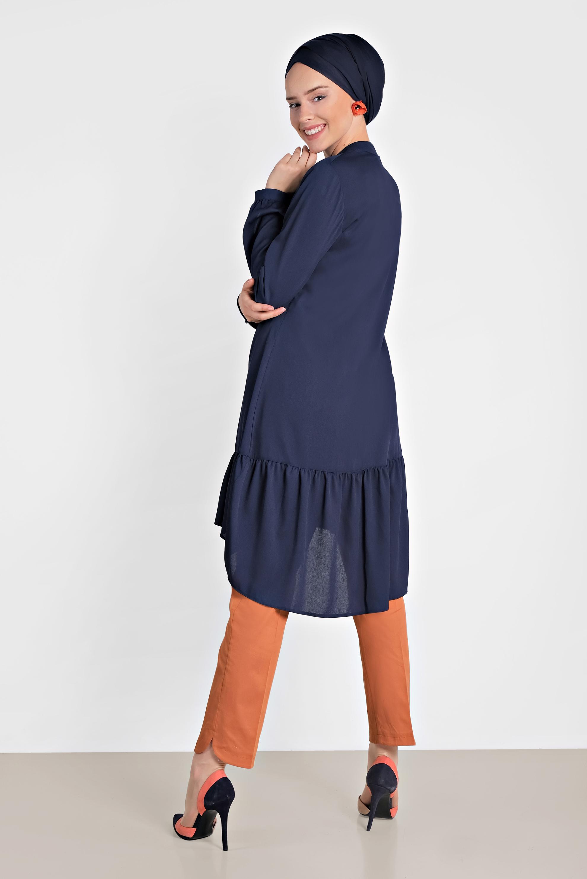 Tesettür giyim TURUNCU DAR PAÇA PANTOLON 7575