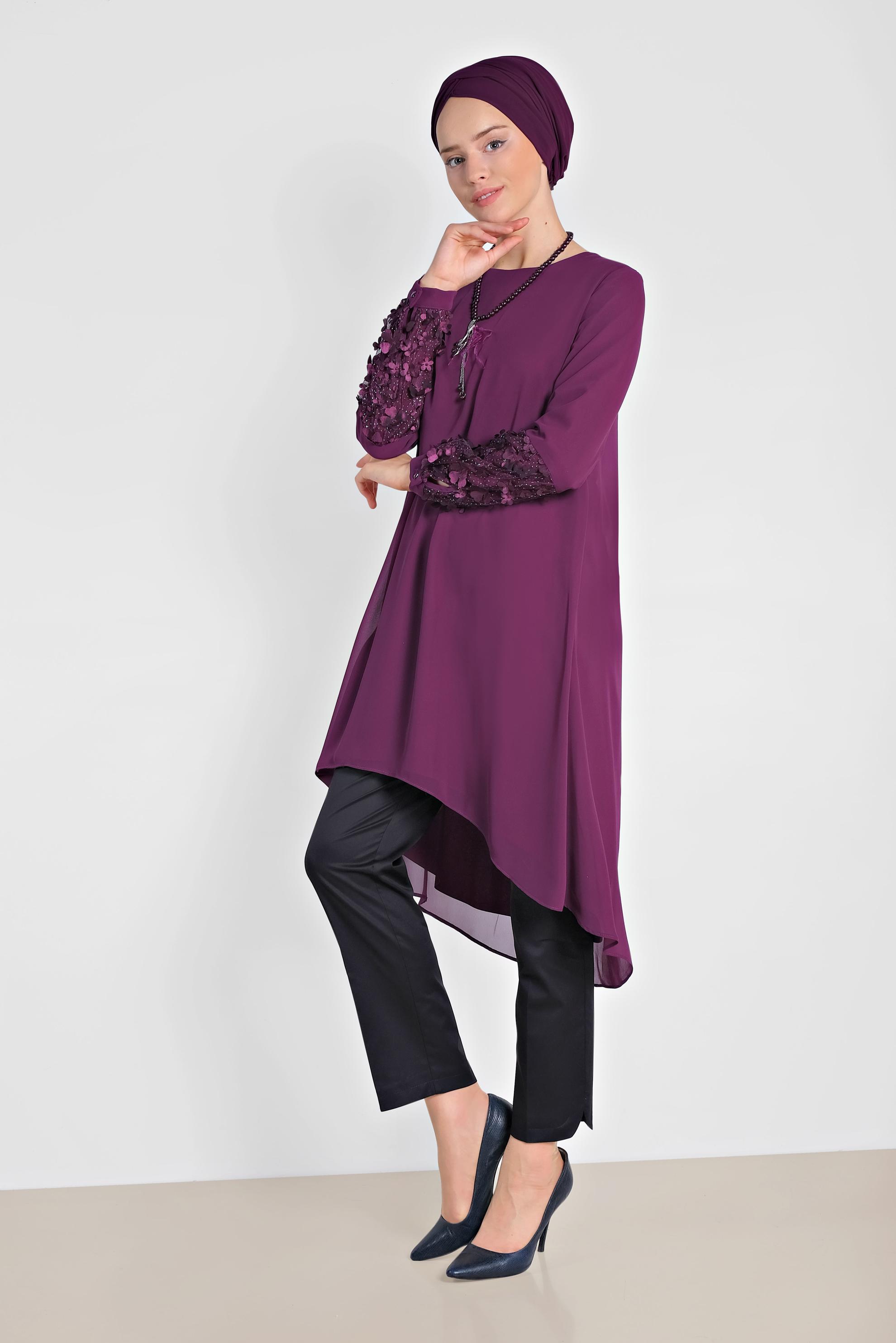 Tesettür giyim LACİVERT DAR PAÇA PANTOLON 7575