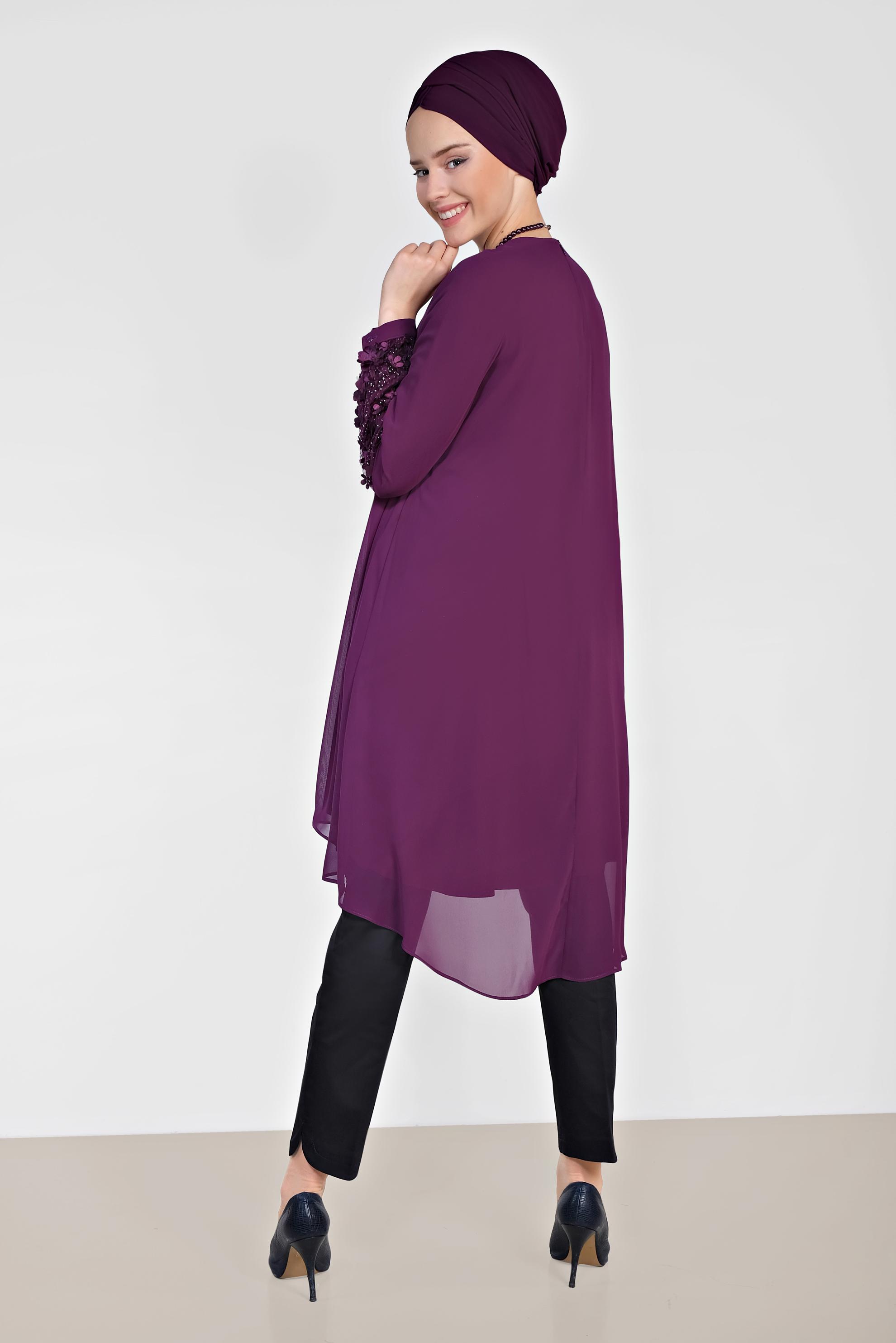 Tesettür giyim LACİVERT DAR PAÇA PANTOLON 7575