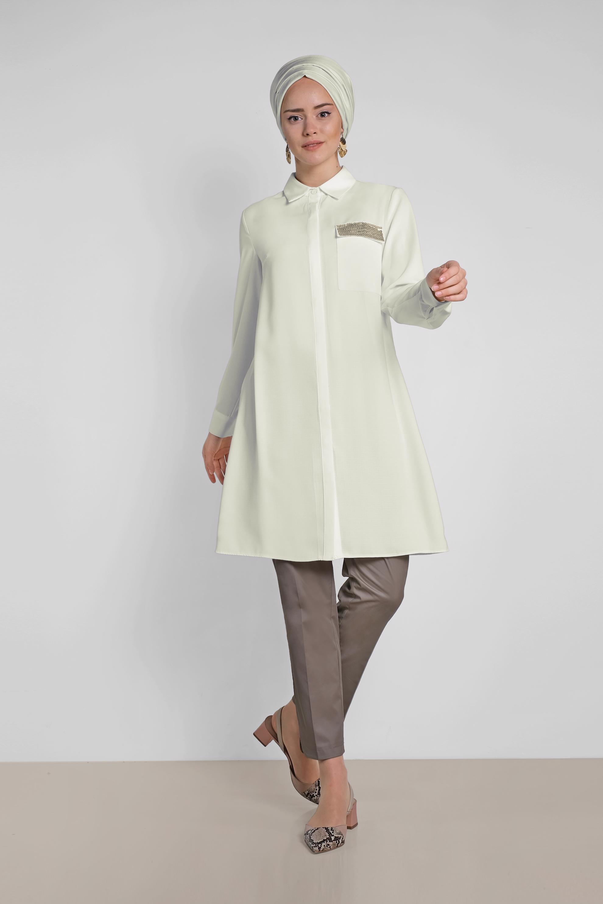 Tesettür giyim VİZON DAR PAÇA PANTOLON 7575