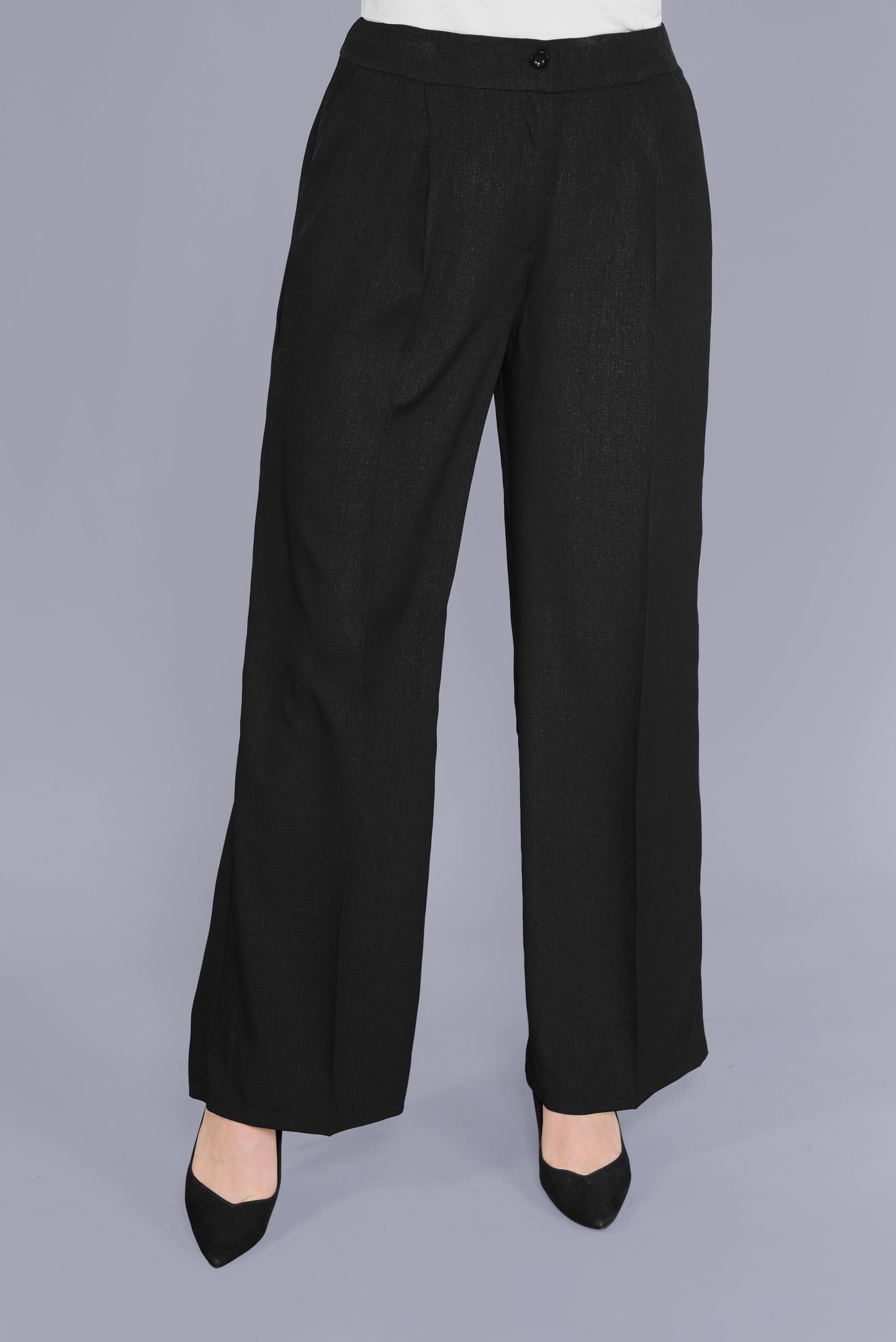 Tesettür giyim SİYAH ARA BEL GENİŞ KESİM PANTOLON 7579 