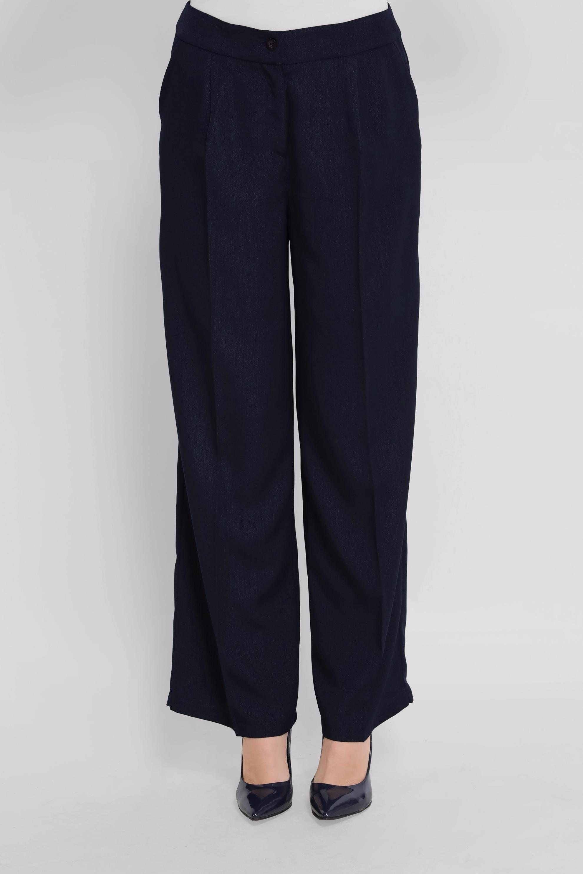 Tesettür giyim LACİVERT ARA BEL GENİŞ KESİM PANTOLON 7579 