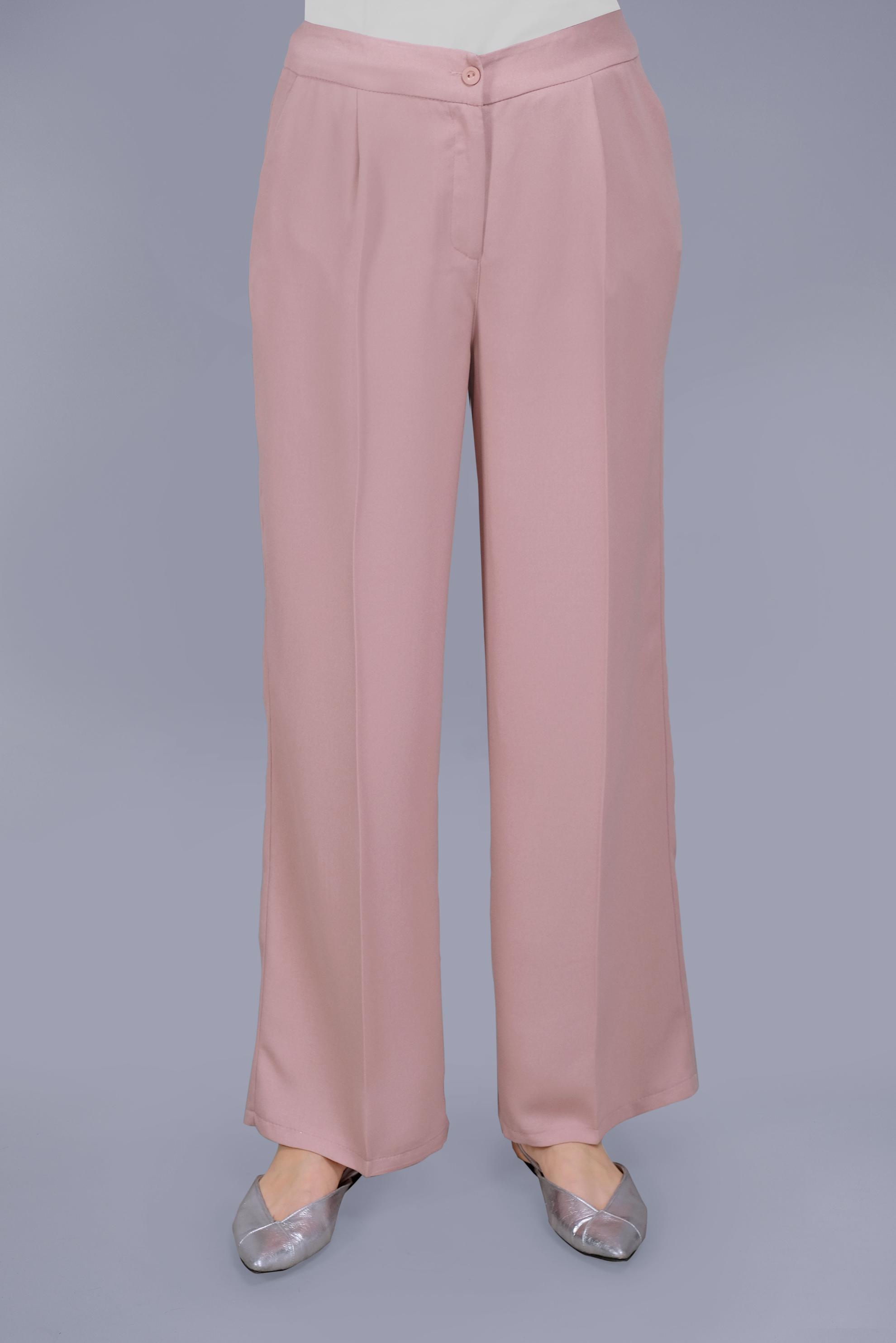 Tesettür giyim PUDRA ARA BEL GENİŞ KESİM PANTOLON 7579 