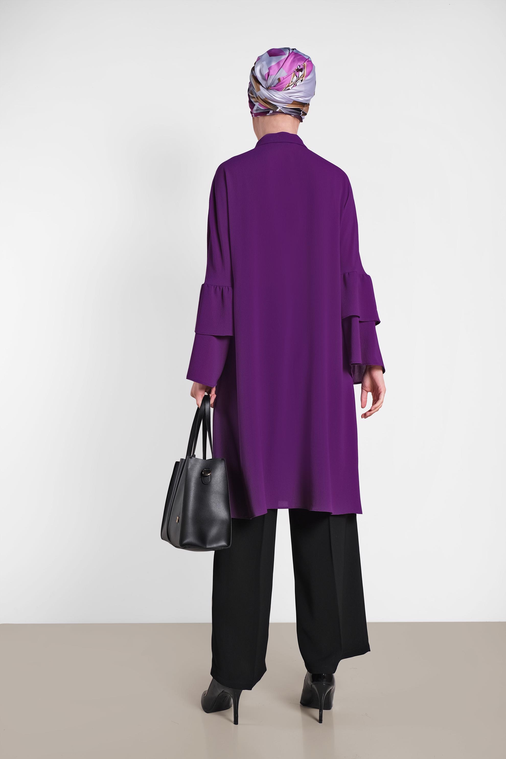 Tesettür giyim SİYAH BOL PAÇA DÜĞMELİ PANTOLON 7580	