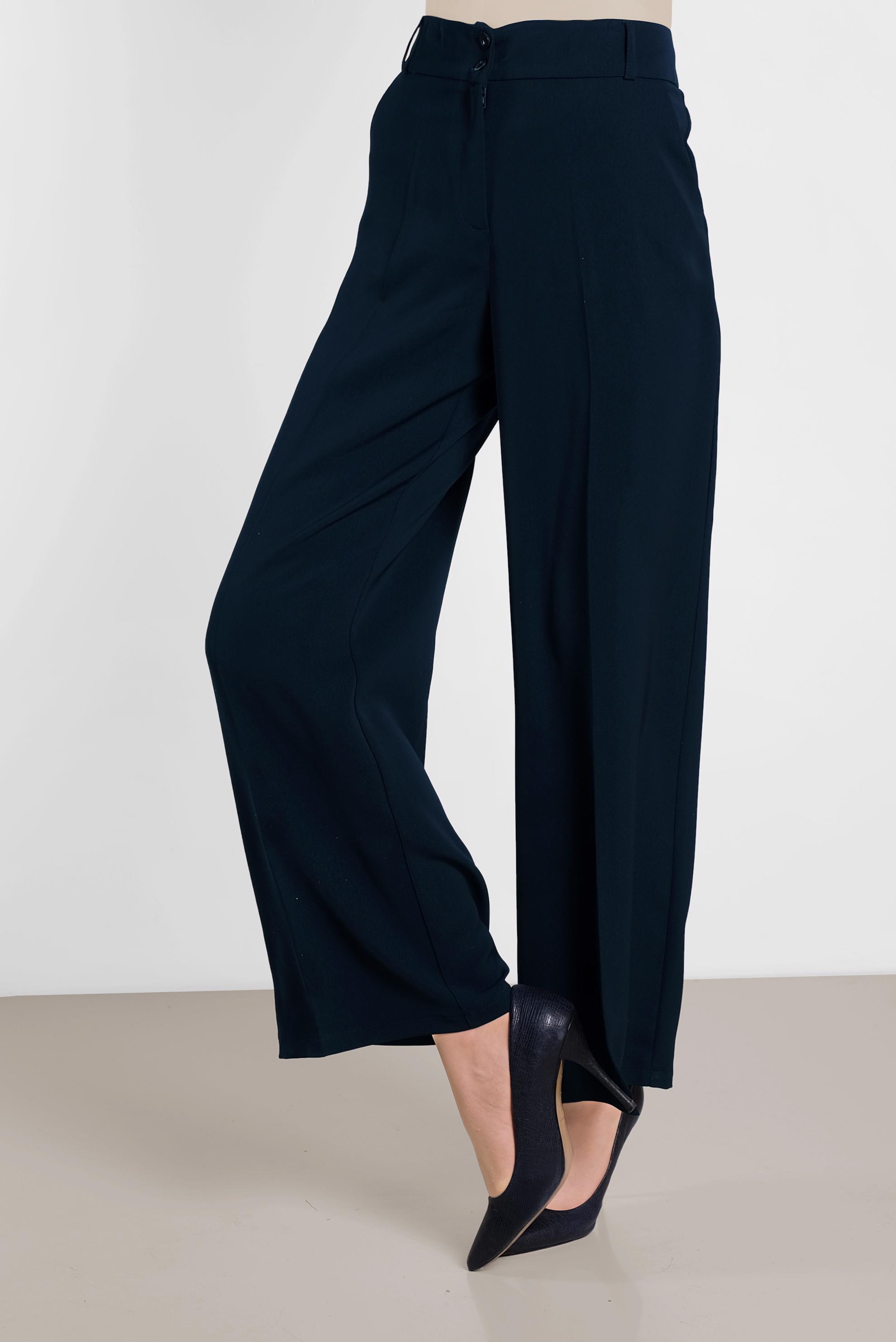 Tesettür giyim LACİVERT BOL PAÇA DÜĞMELİ PANTOLON 7580	