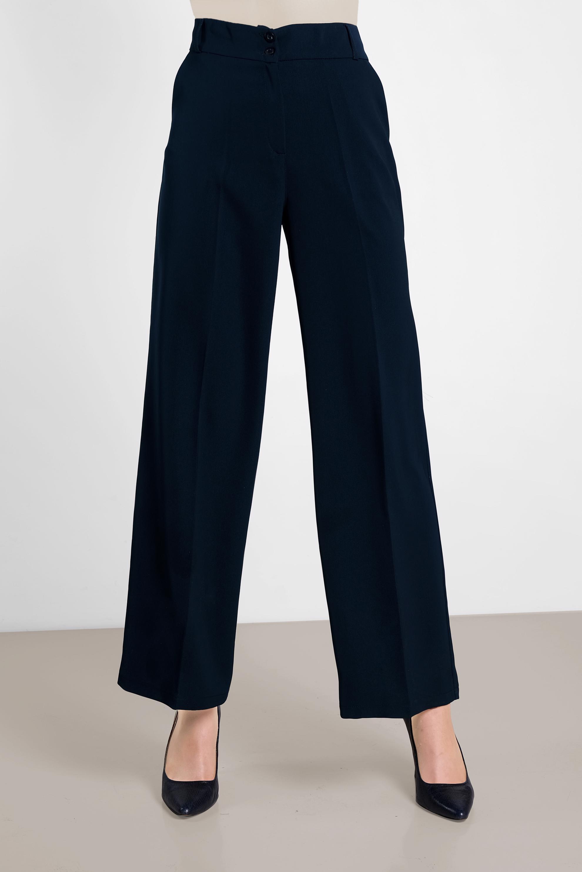 Tesettür giyim LACİVERT BOL PAÇA DÜĞMELİ PANTOLON 7580	