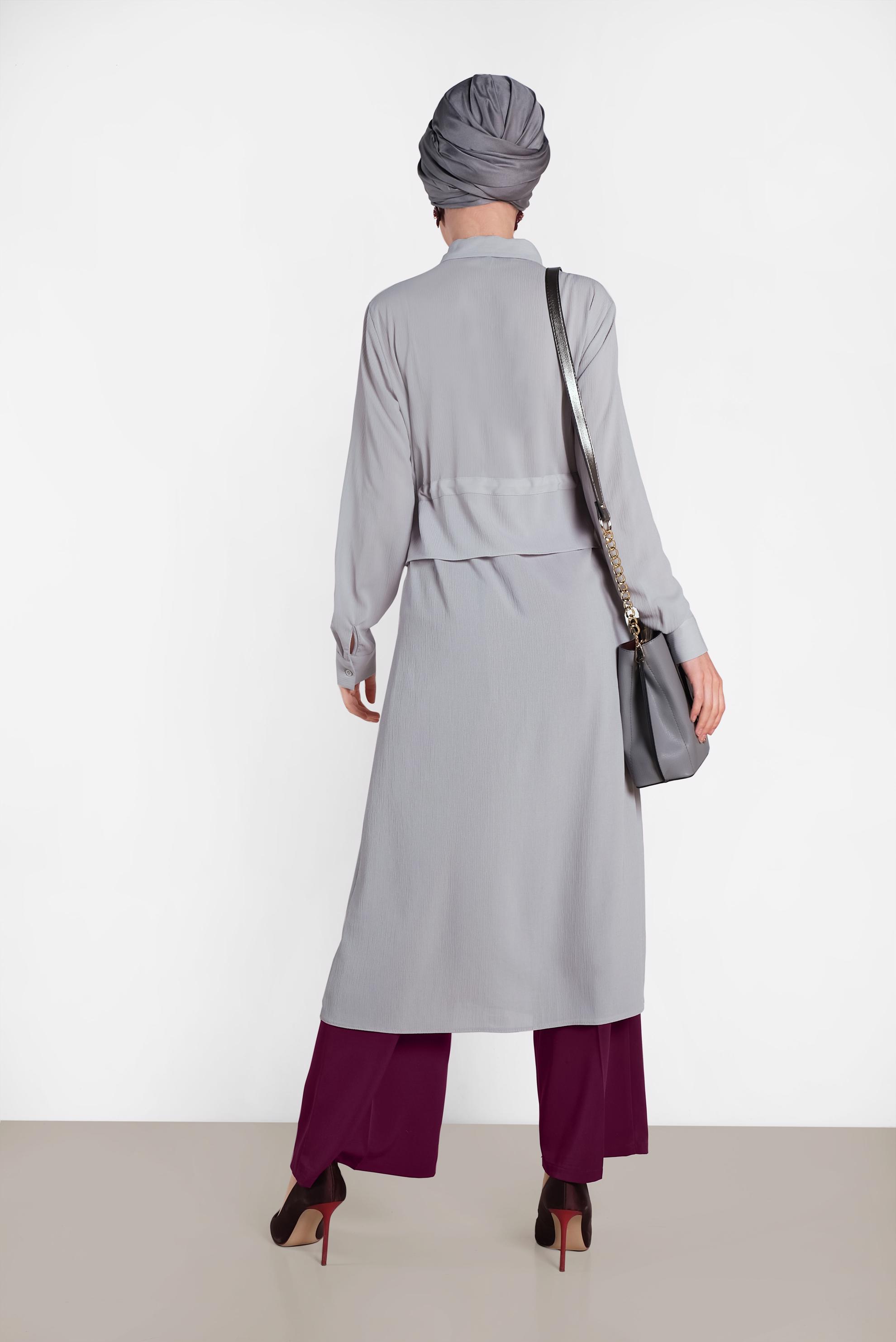 Tesettür giyim MÜRDÜM BOL PAÇA DÜĞMELİ PANTOLON 7580	