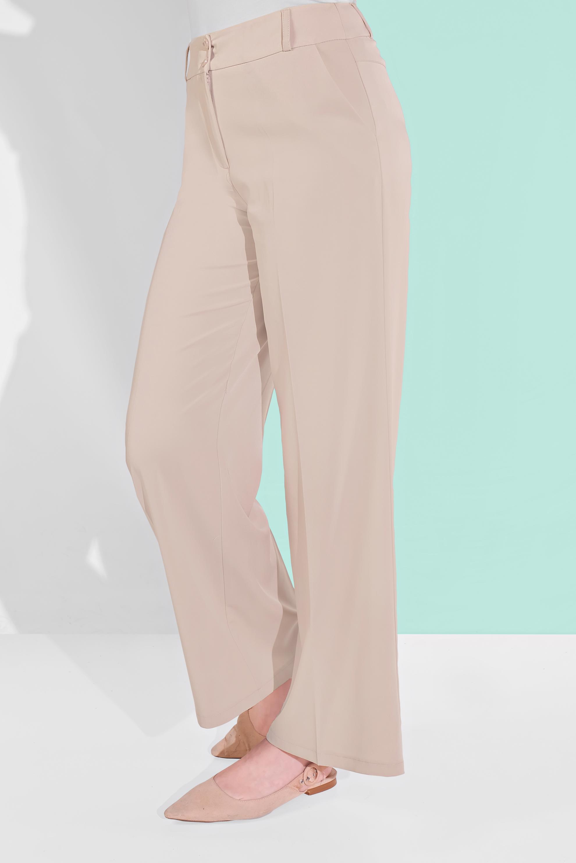 Tesettür giyim PUDRA BOL PAÇA DÜĞMELİ PANTOLON 7580	