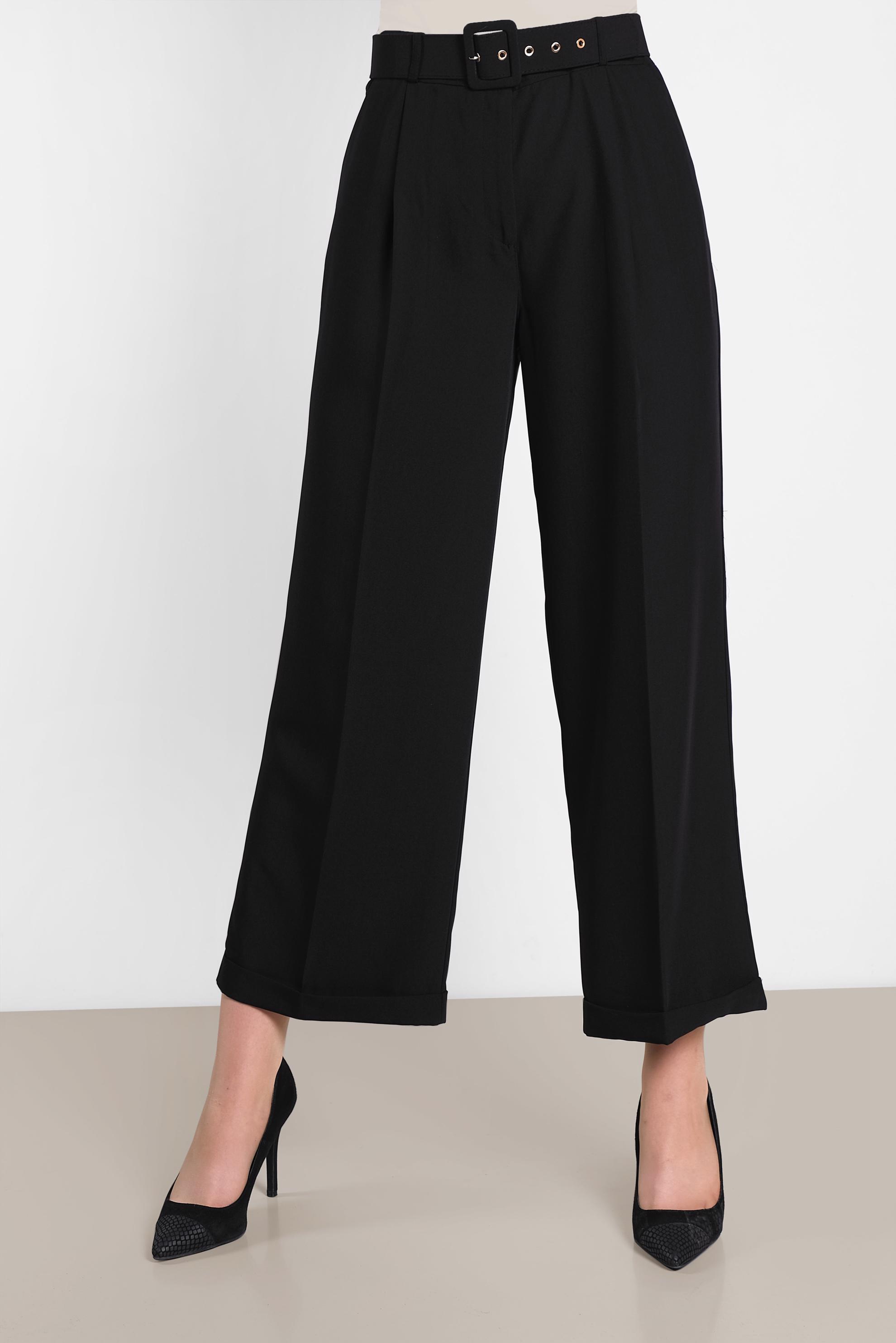 Tesettür giyim SİYAH GENİŞ PAÇA PANTOLON 7581 