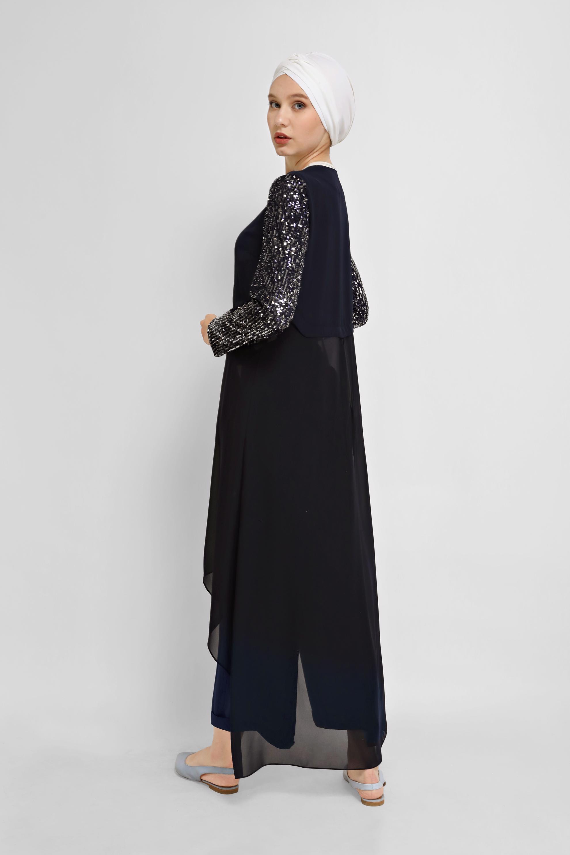 Tesettür giyim LACİVERT GENİŞ PAÇA PANTOLON 7581 