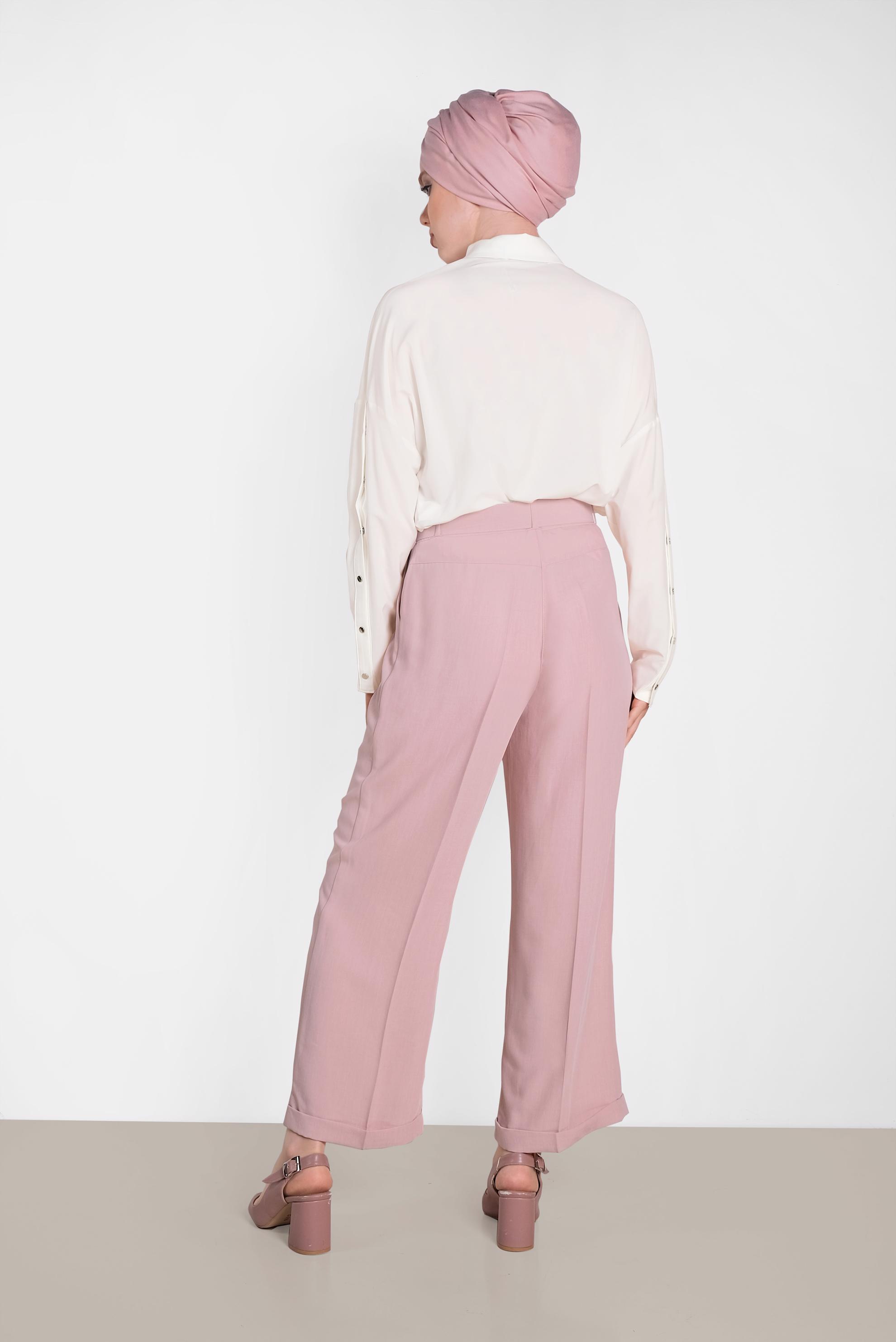 Tesettür giyim PUDRA GENİŞ PAÇA PANTOLON 7581 