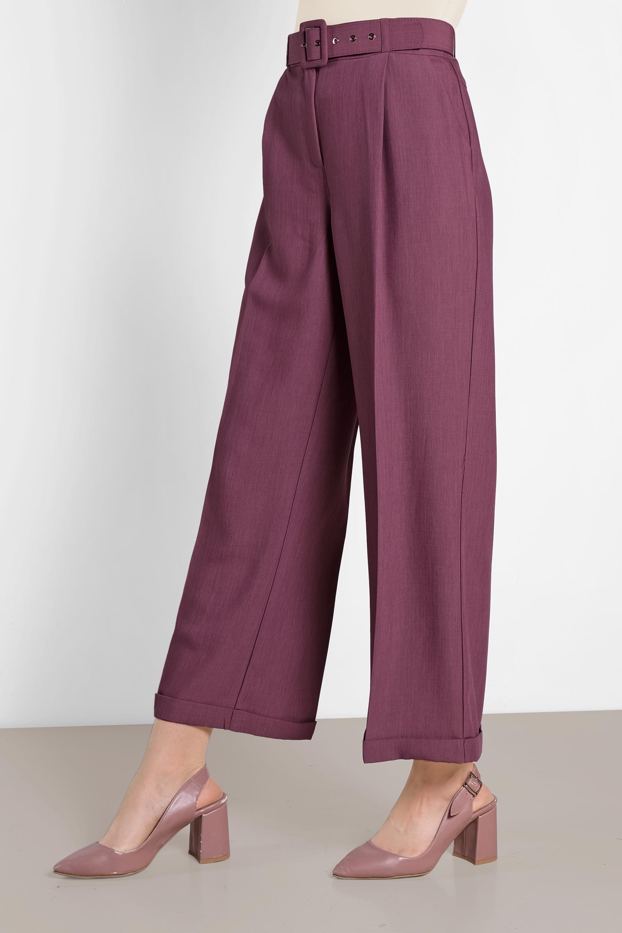 Tesettür giyim PEMBE GENİŞ PAÇA PANTOLON 7581 