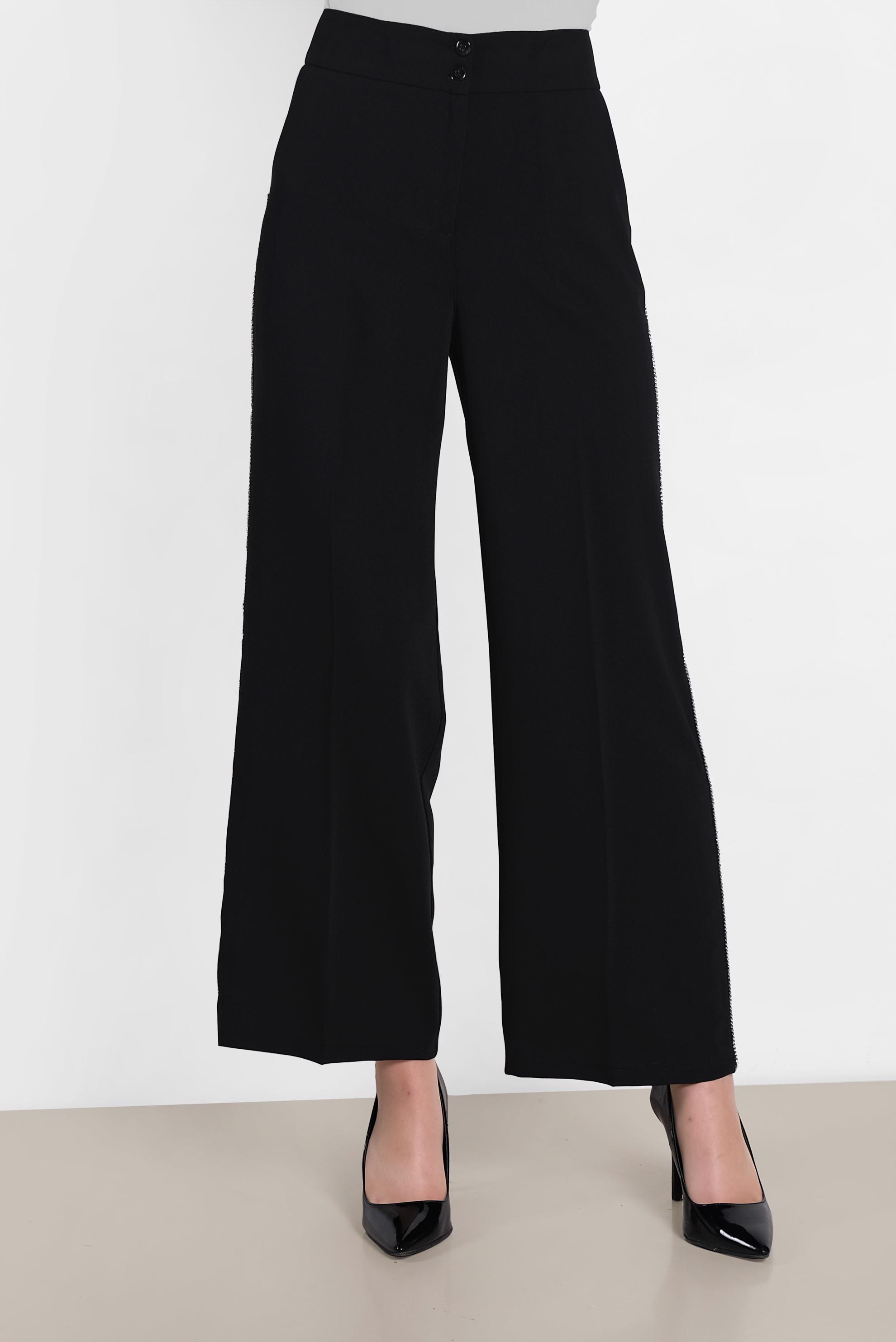 Tesettür giyim SİYAH YÜKSEK BEL BOL PANTOLON 7582 