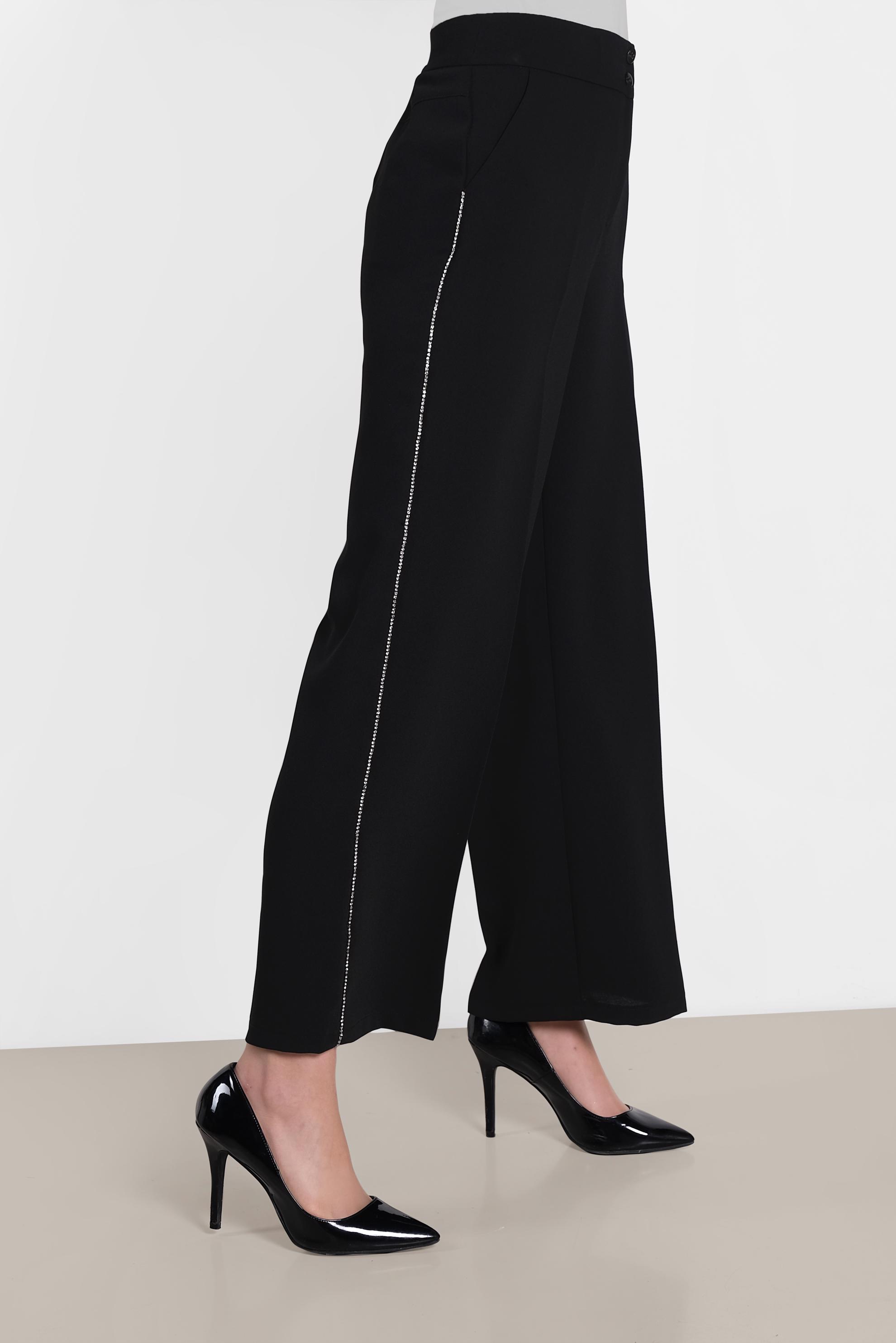 Tesettür giyim SİYAH YÜKSEK BEL BOL PANTOLON 7582 