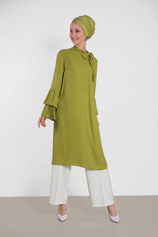 Tesettür giyim  YÜKSEK BEL BOL PANTOLON 7582  - ALVİNA