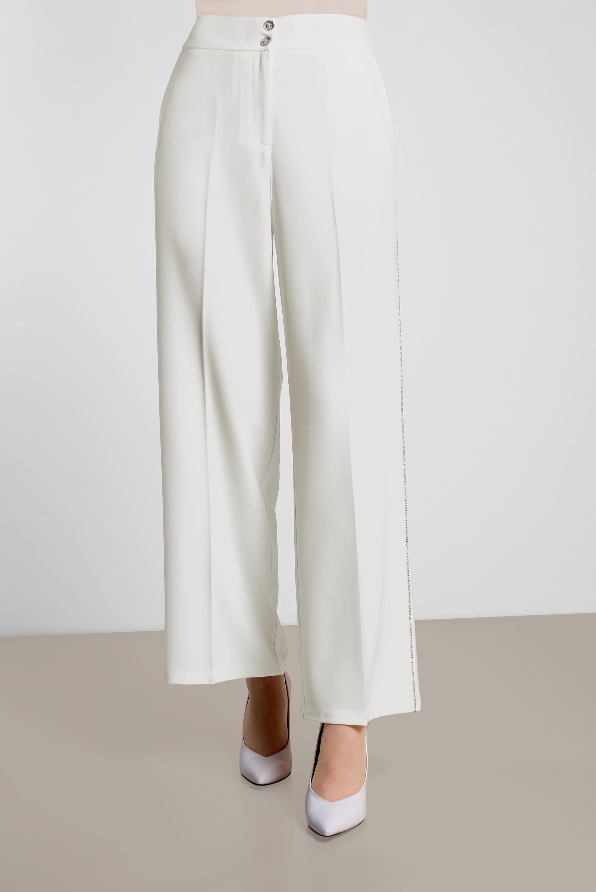 Tesettür giyim BEYAZ YÜKSEK BEL BOL PANTOLON 7582 