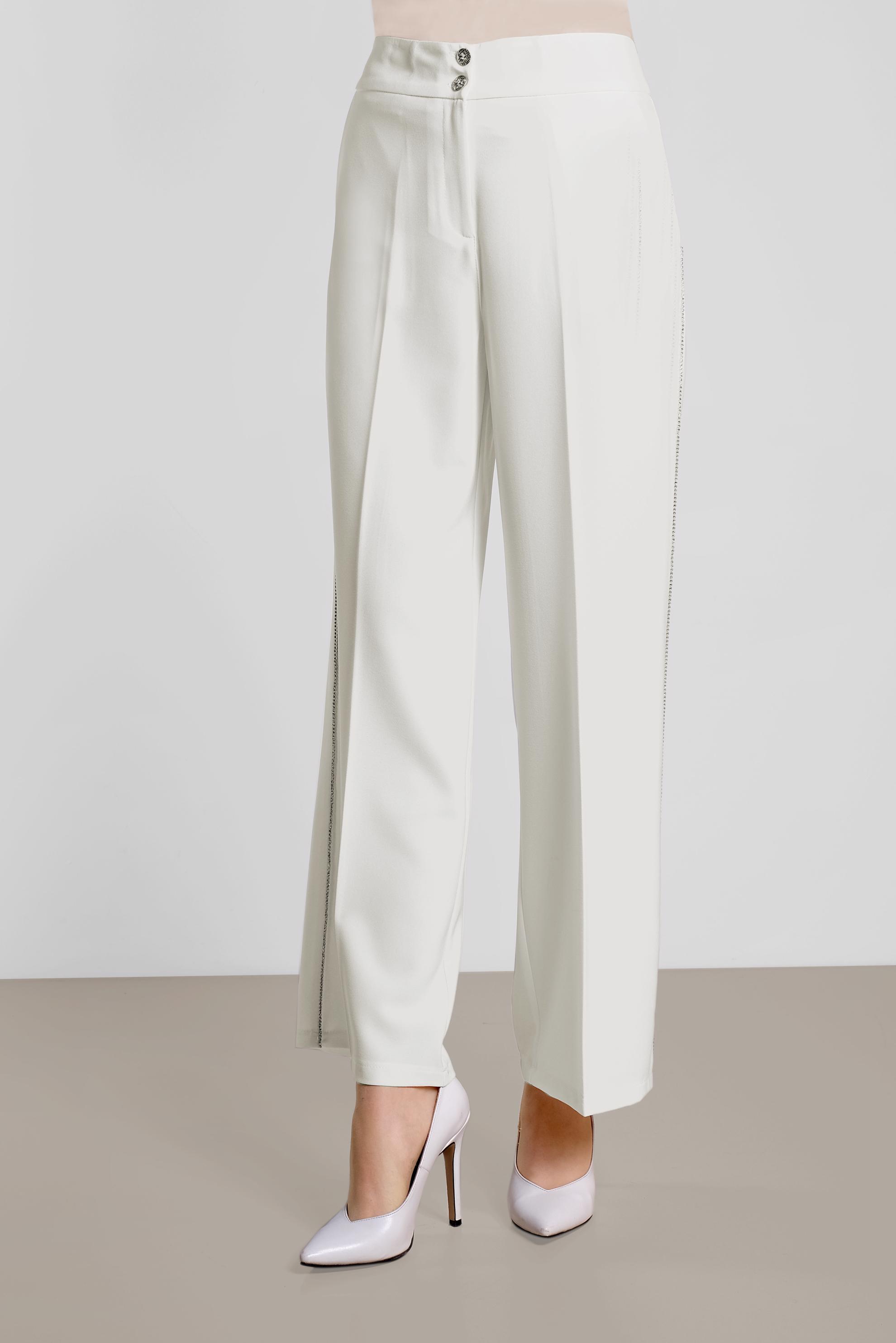 Tesettür giyim BEYAZ YÜKSEK BEL BOL PANTOLON 7582 