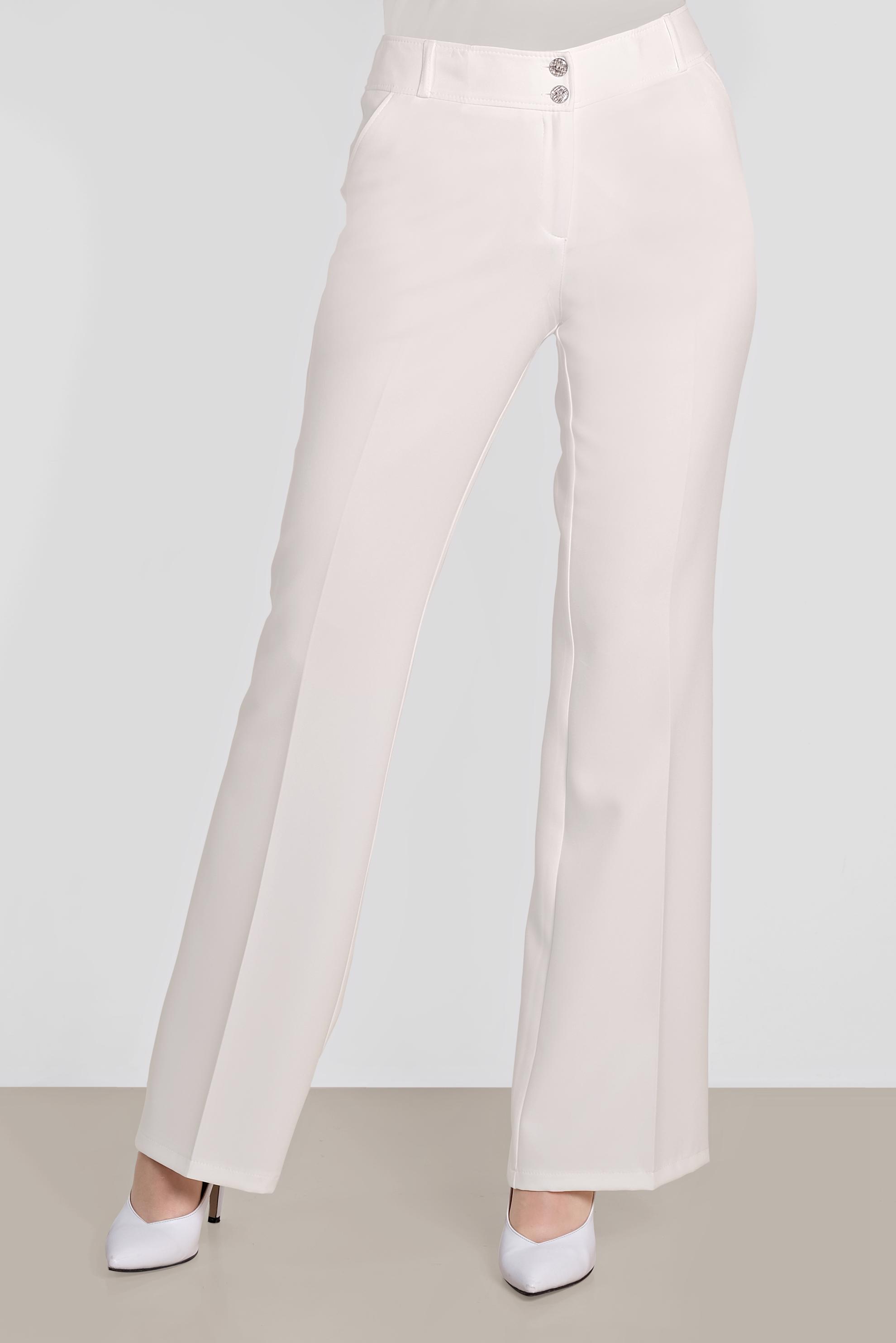 Tesettür giyim BEYAZ DÜĞMELİ GENİŞ PAÇA PANTOLON 7585
