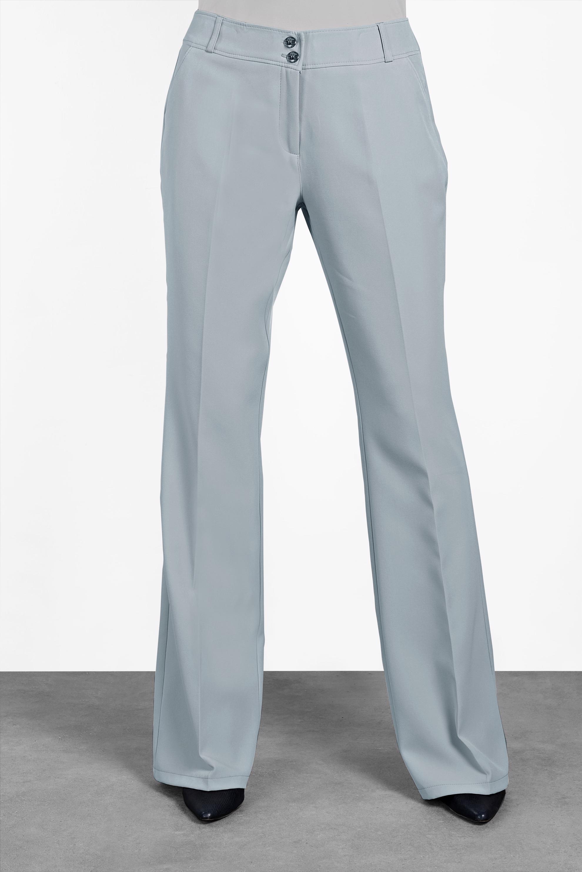 Tesettür giyim GRİ DÜĞMELİ GENİŞ PAÇA PANTOLON 7585