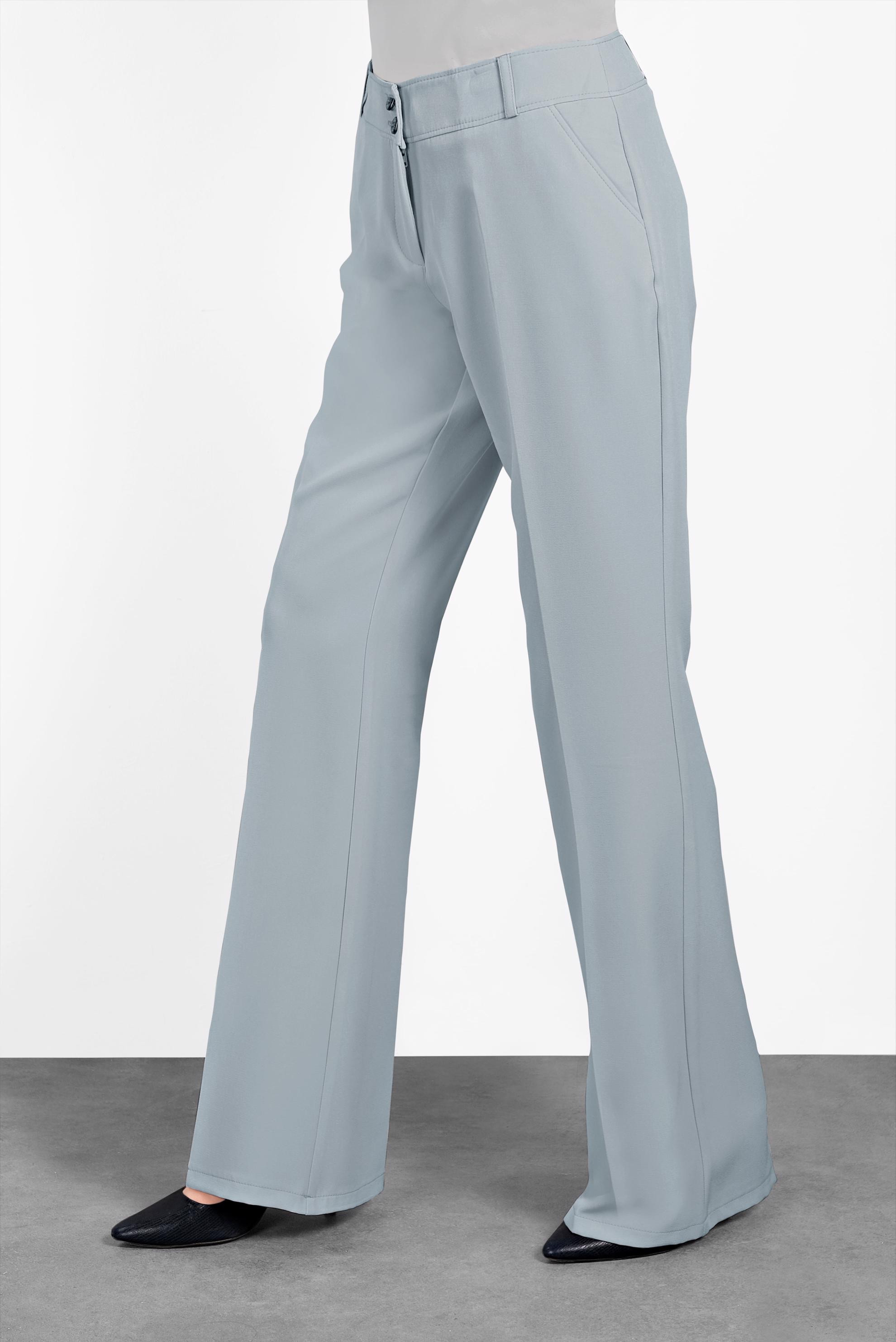 Tesettür giyim GRİ DÜĞMELİ GENİŞ PAÇA PANTOLON 7585