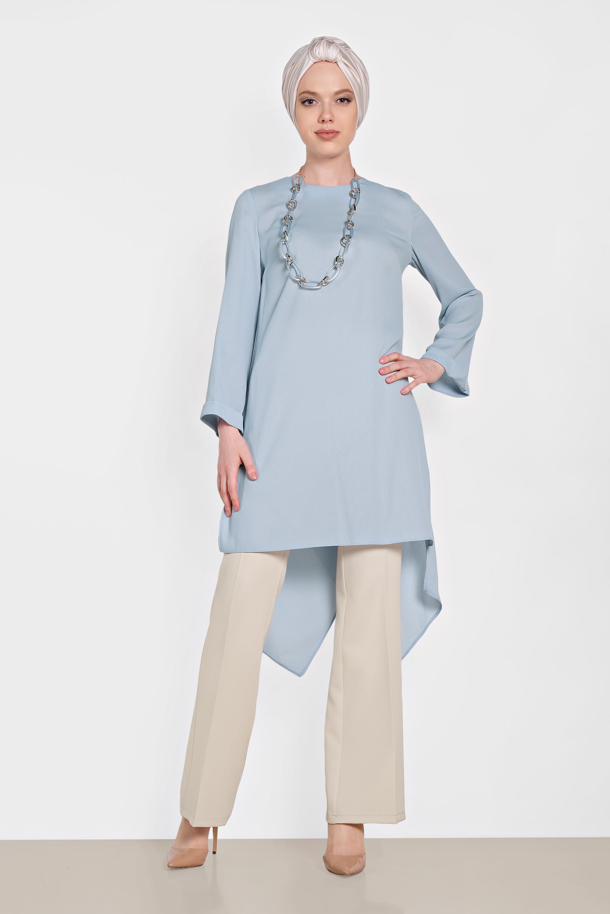 Tesettür giyim BEJ DÜĞMELİ GENİŞ PAÇA PANTOLON 7585