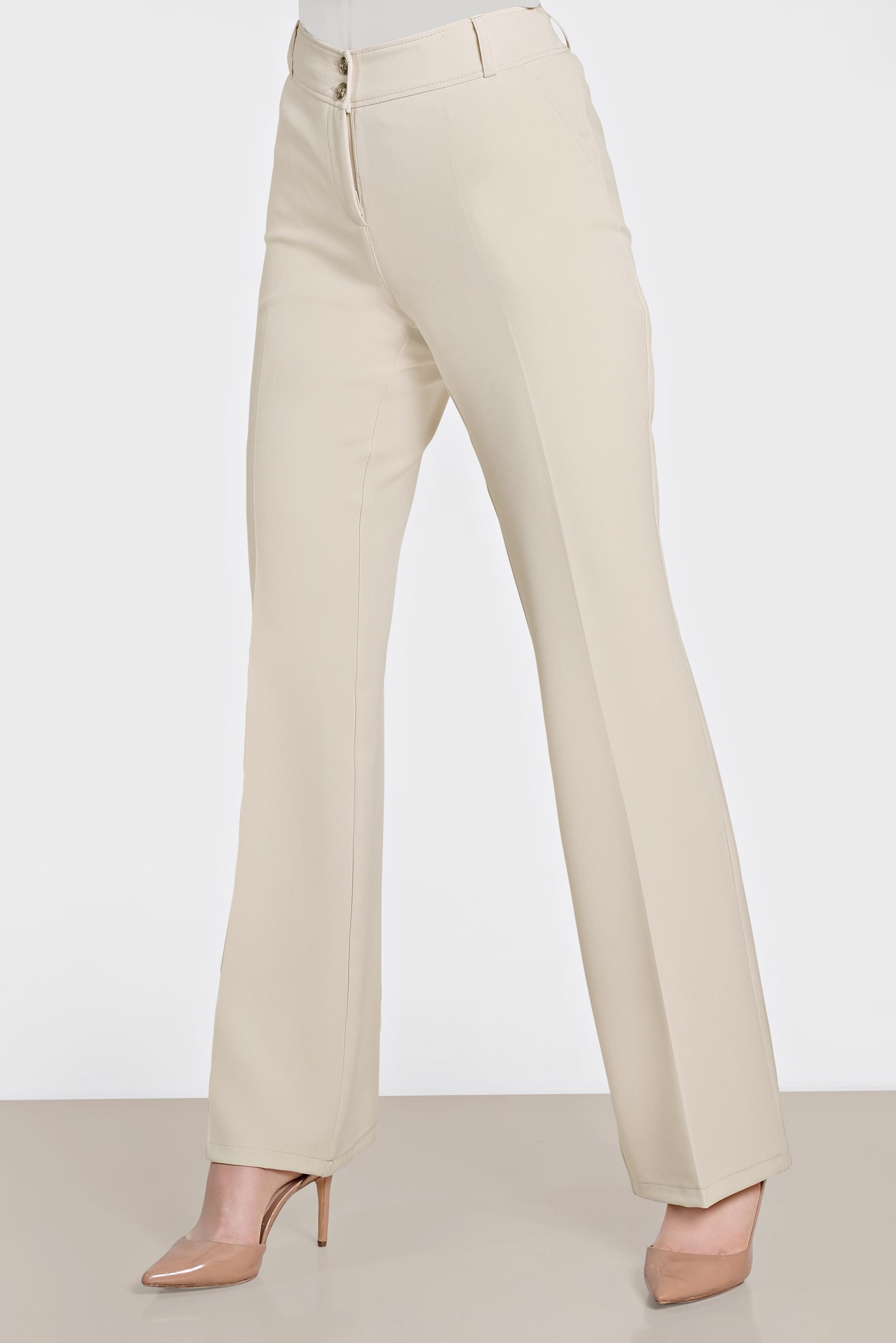 Tesettür giyim BEJ DÜĞMELİ GENİŞ PAÇA PANTOLON 7585