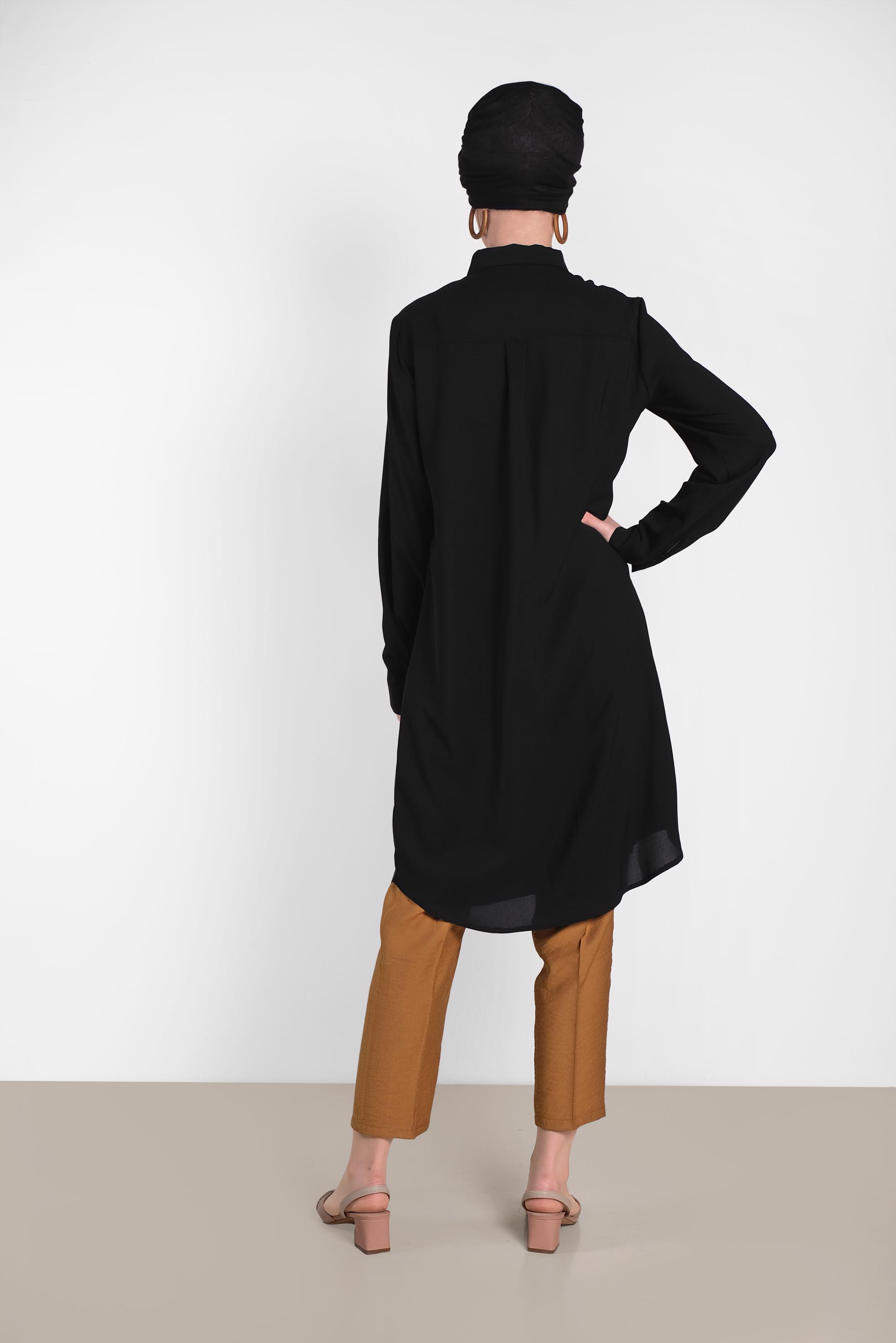 Tesettür giyim SARI PİLELİ DÜĞMELİ PANTOLON 7586