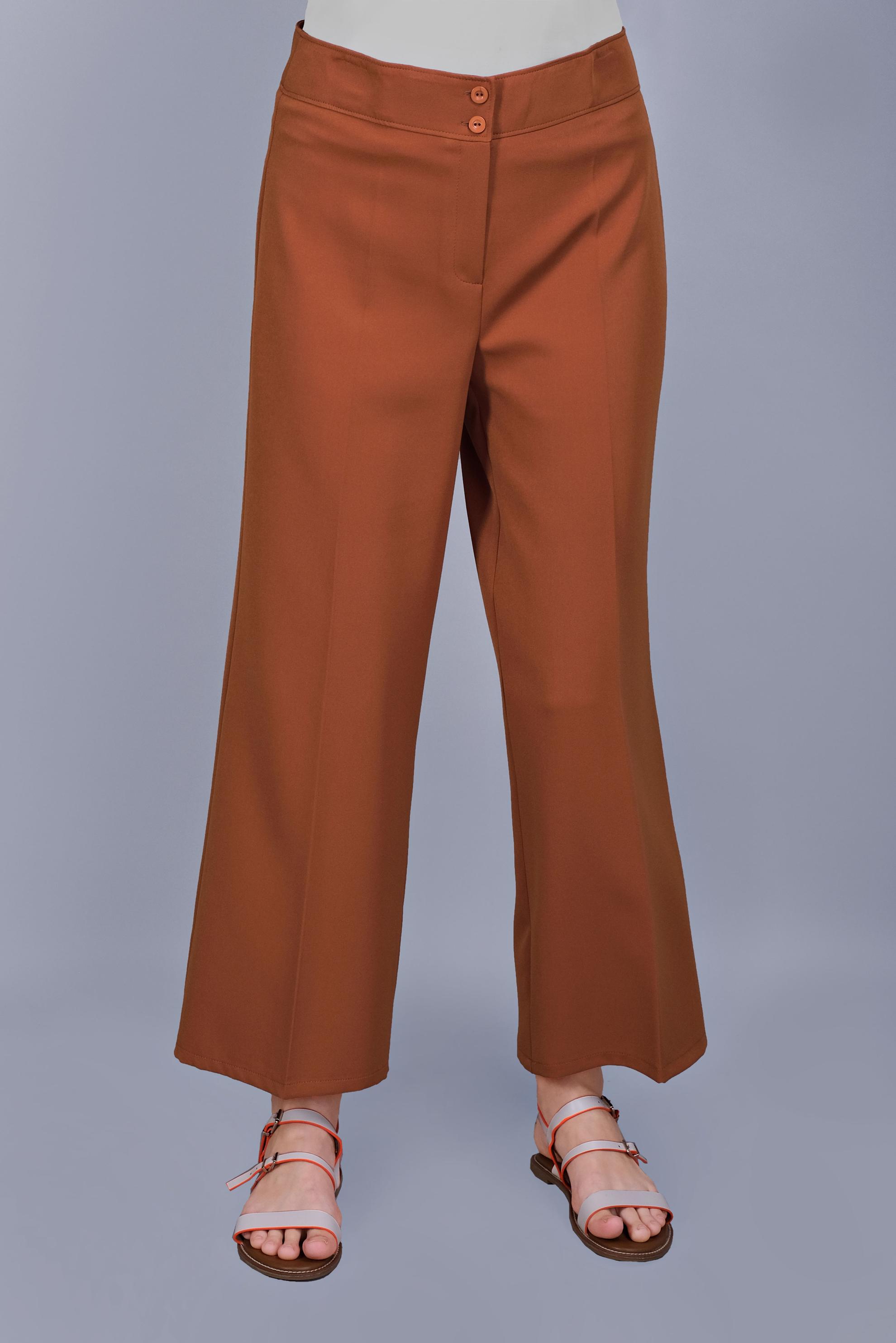 Tesettür giyim TURUNCU GENİŞ PAÇA PANTOLON 7598 