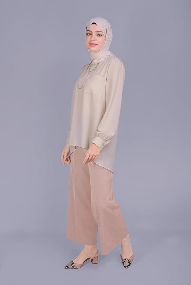 Vêtements hijab POUDRE PANTALON PALAZZO 7598 - ALVİNA