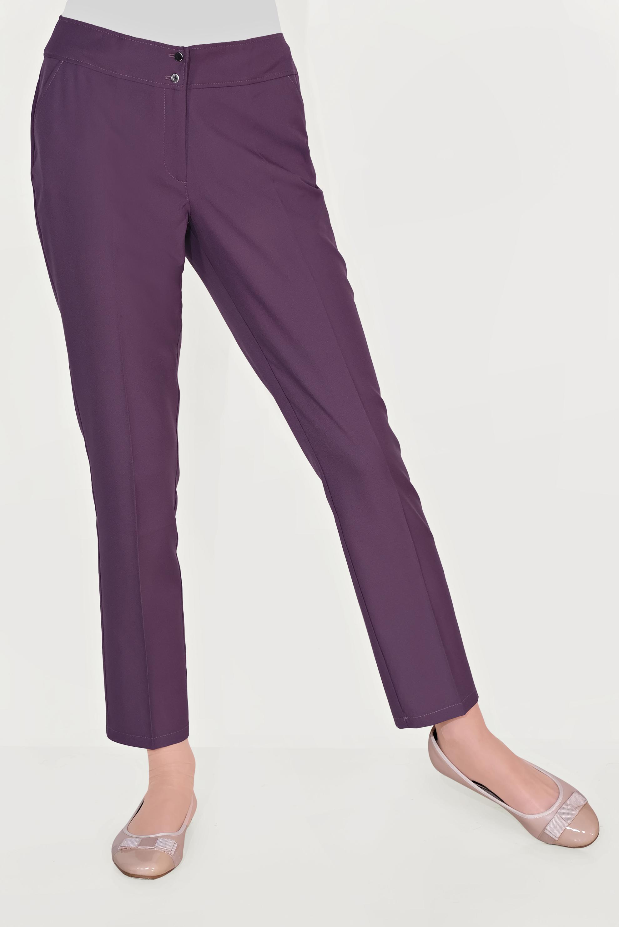 Tesettür giyim MOR ARA BEL CEPLİ  PANTOLON 7605 