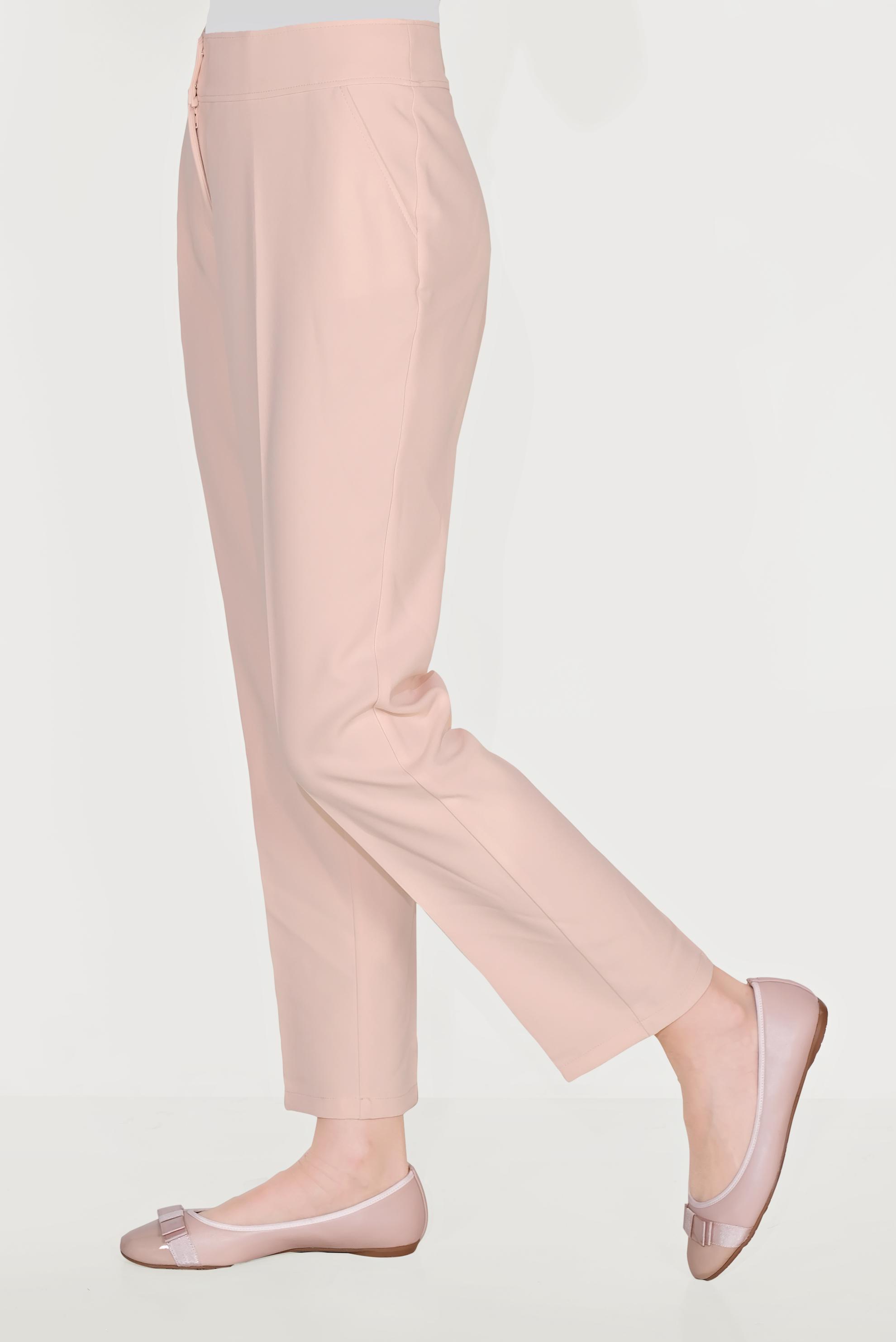 Tesettür giyim PUDRA ARA BEL CEPLİ  PANTOLON 7605 