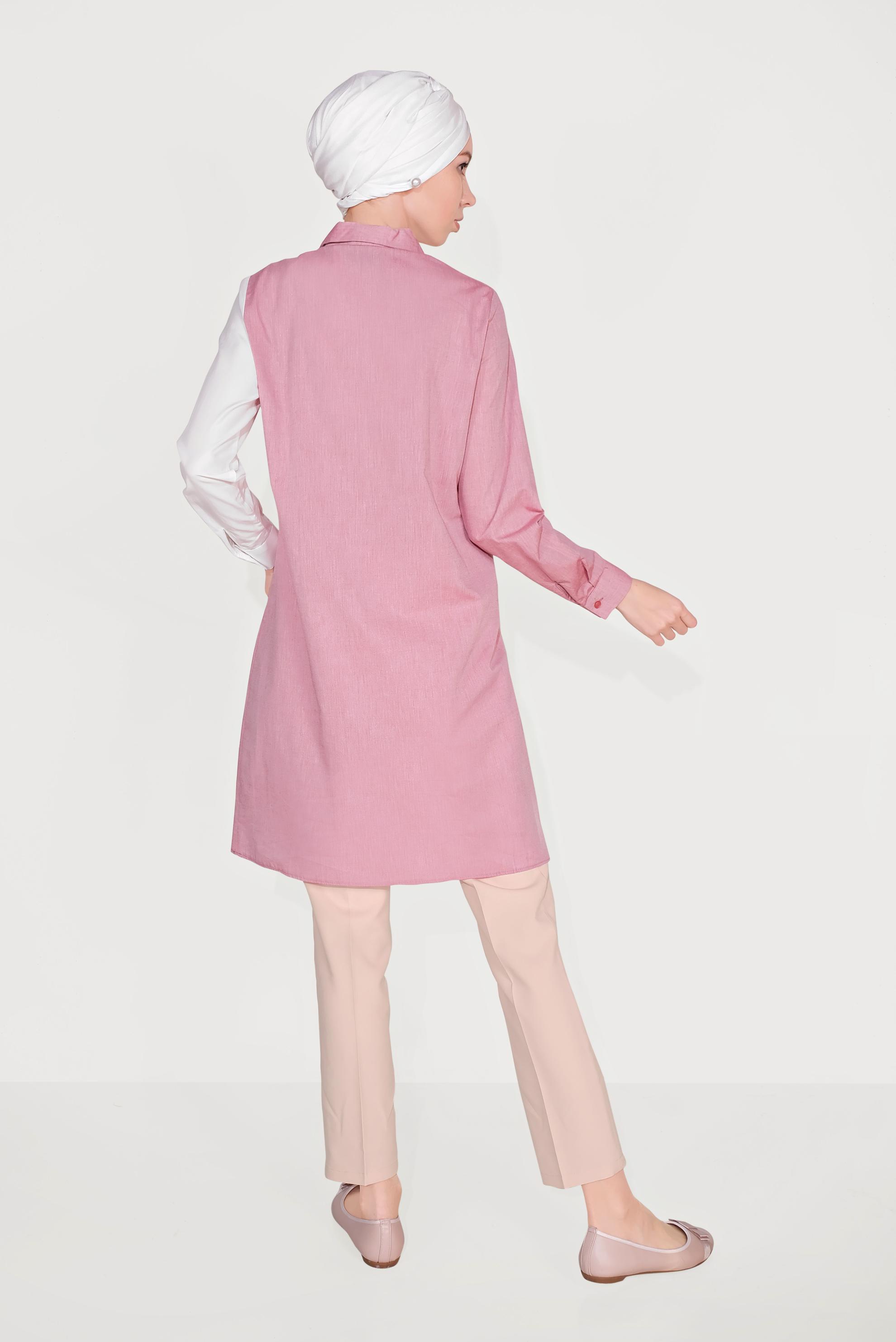 Tesettür giyim PUDRA ARA BEL CEPLİ  PANTOLON 7605 