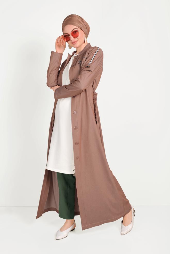 Tesettür giyim  BELDEN BÜZGÜLÜ PARDESÜ 10157 - ALVİNA