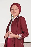 DÜĞMELİ KAPÜŞONLU PARDESÜ 10160