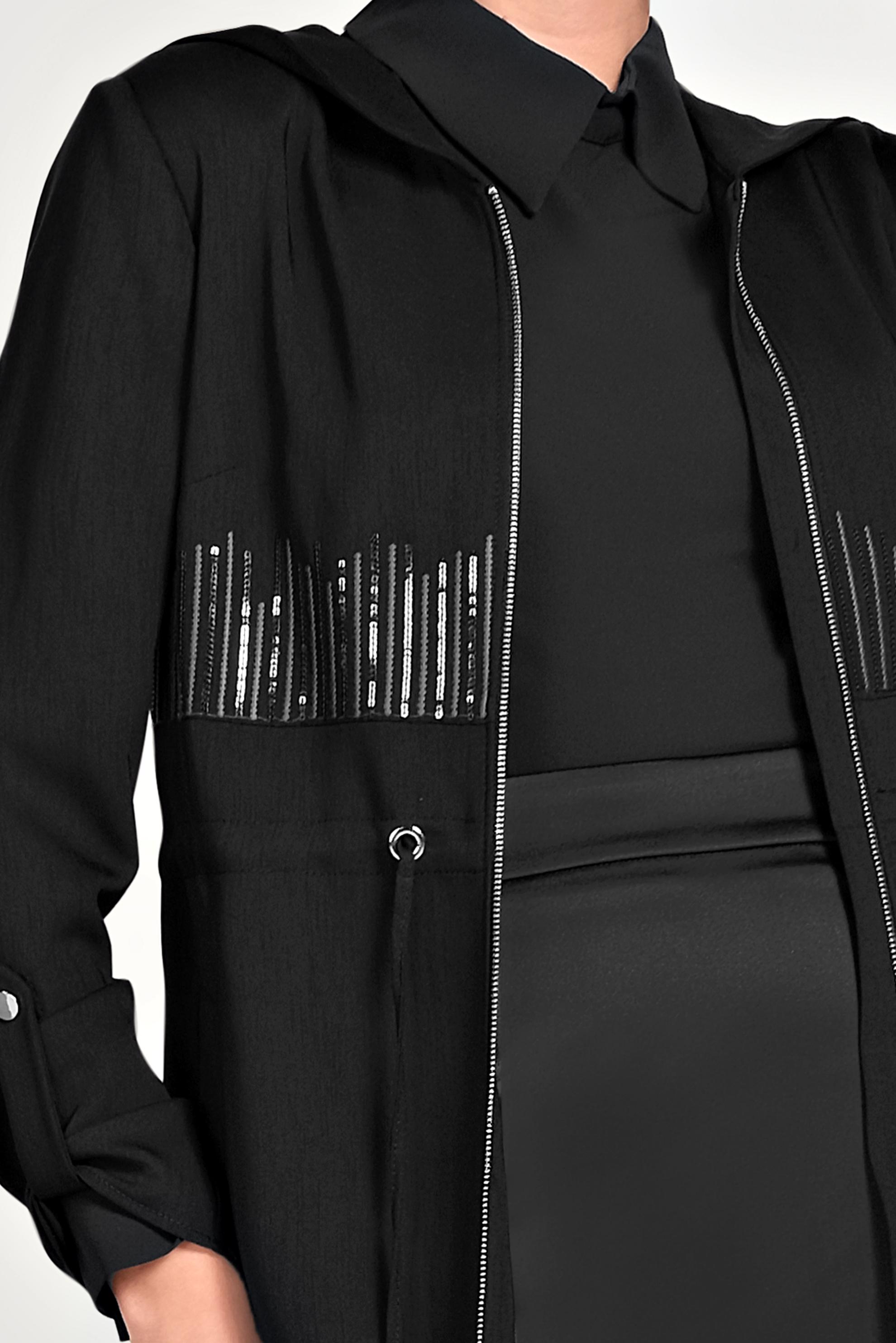 Tesettür giyim SİYAH BELİ BAĞCIKLI PARDESÜ 10167