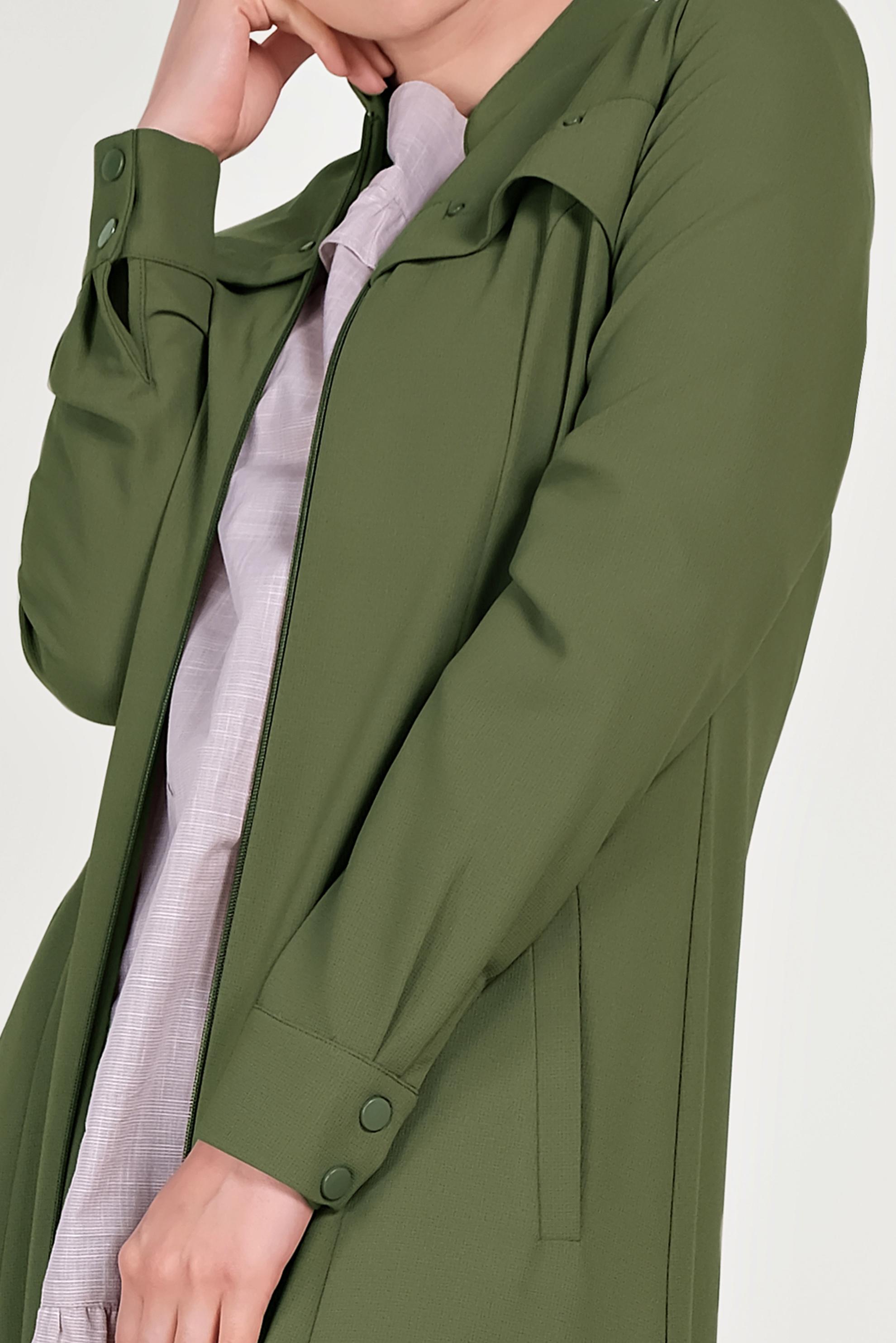 Tesettür giyim HAKİ FERMUARLI PARDESÜ 10200