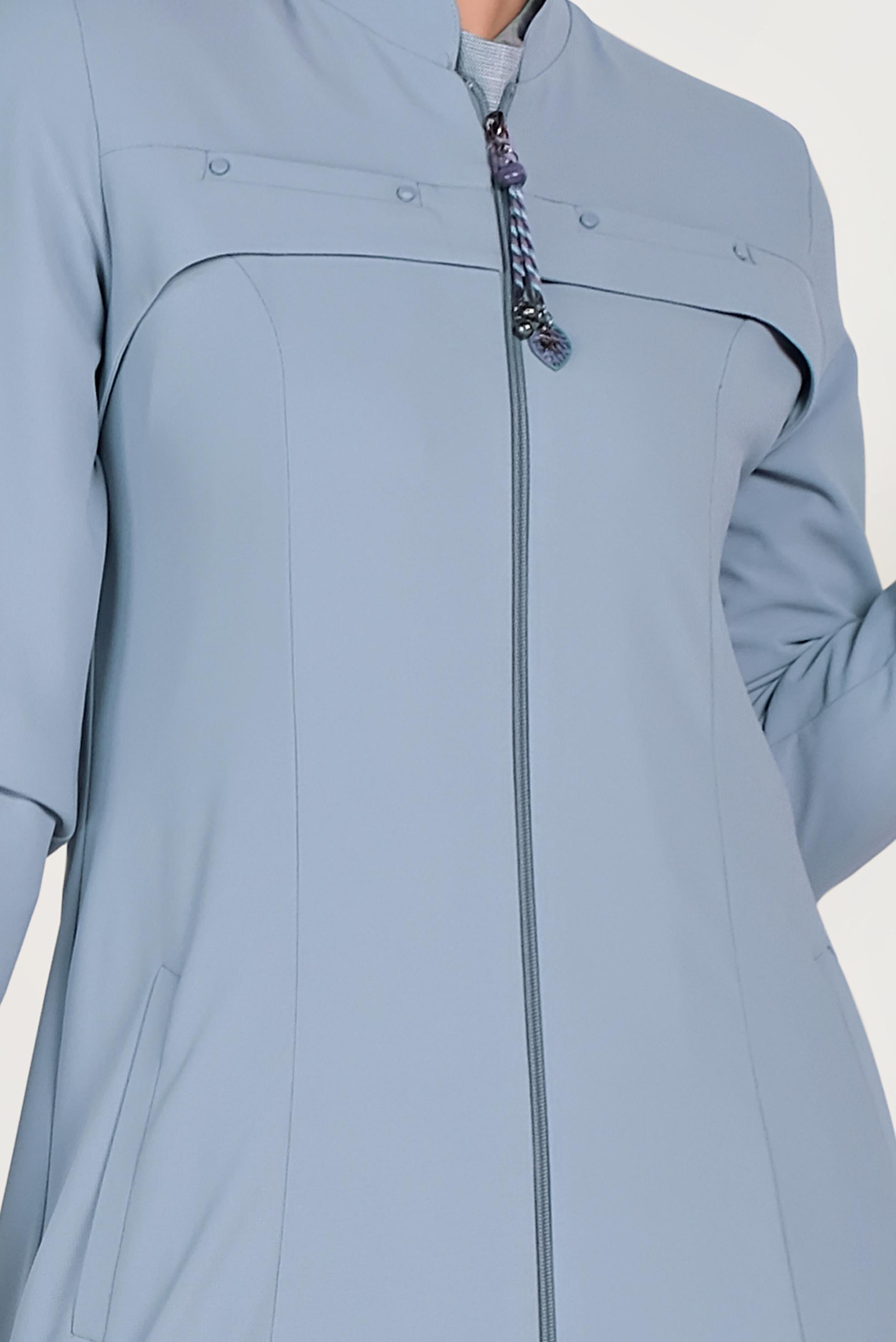 Tesettür giyim MAVİ FERMUARLI PARDESÜ 10200