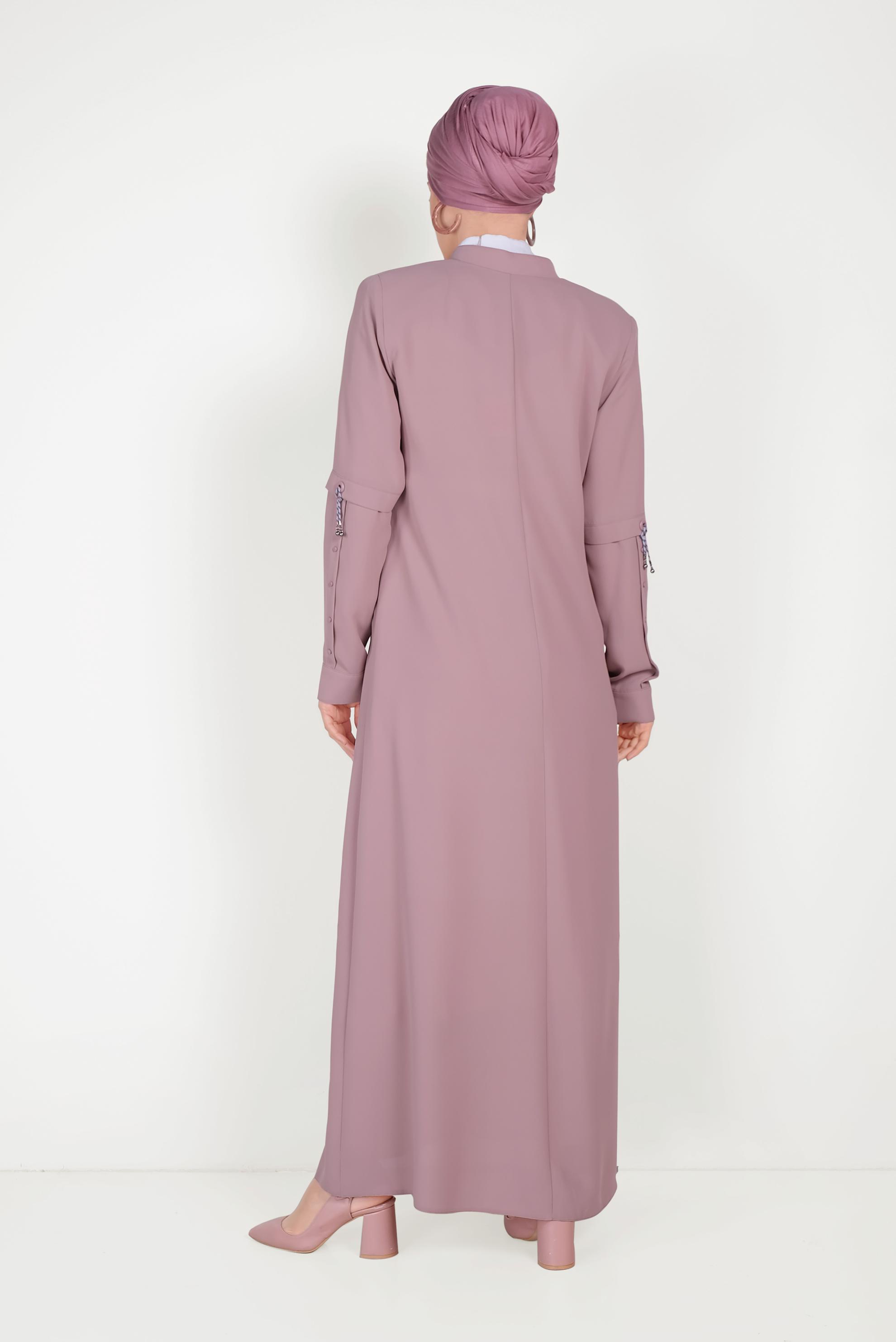 Tesettür giyim PUDRA FERMUARLI PARDESÜ 10203	
