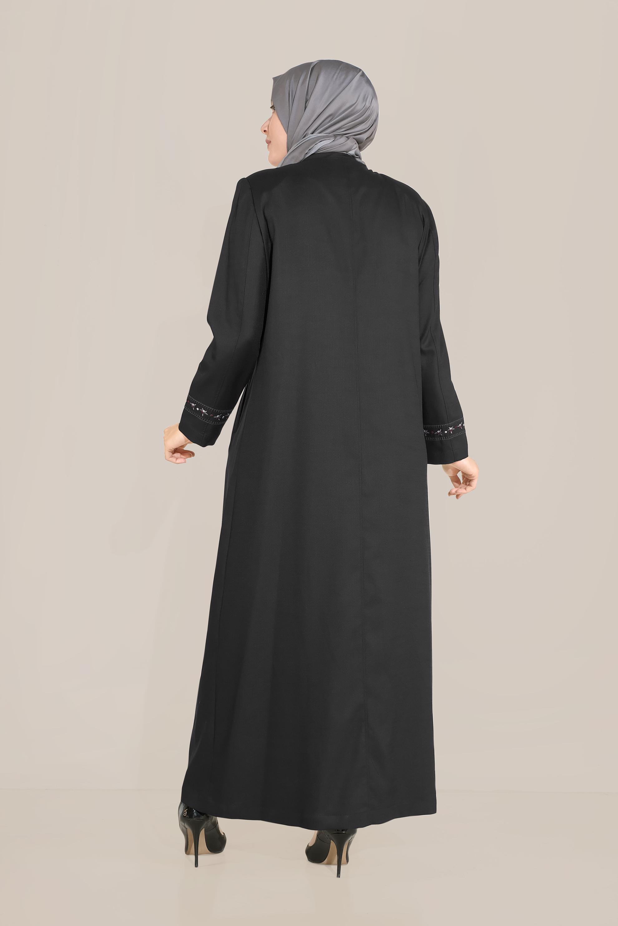 Hijab clothing BLACK TIE-NECK TOPCOAT 10213