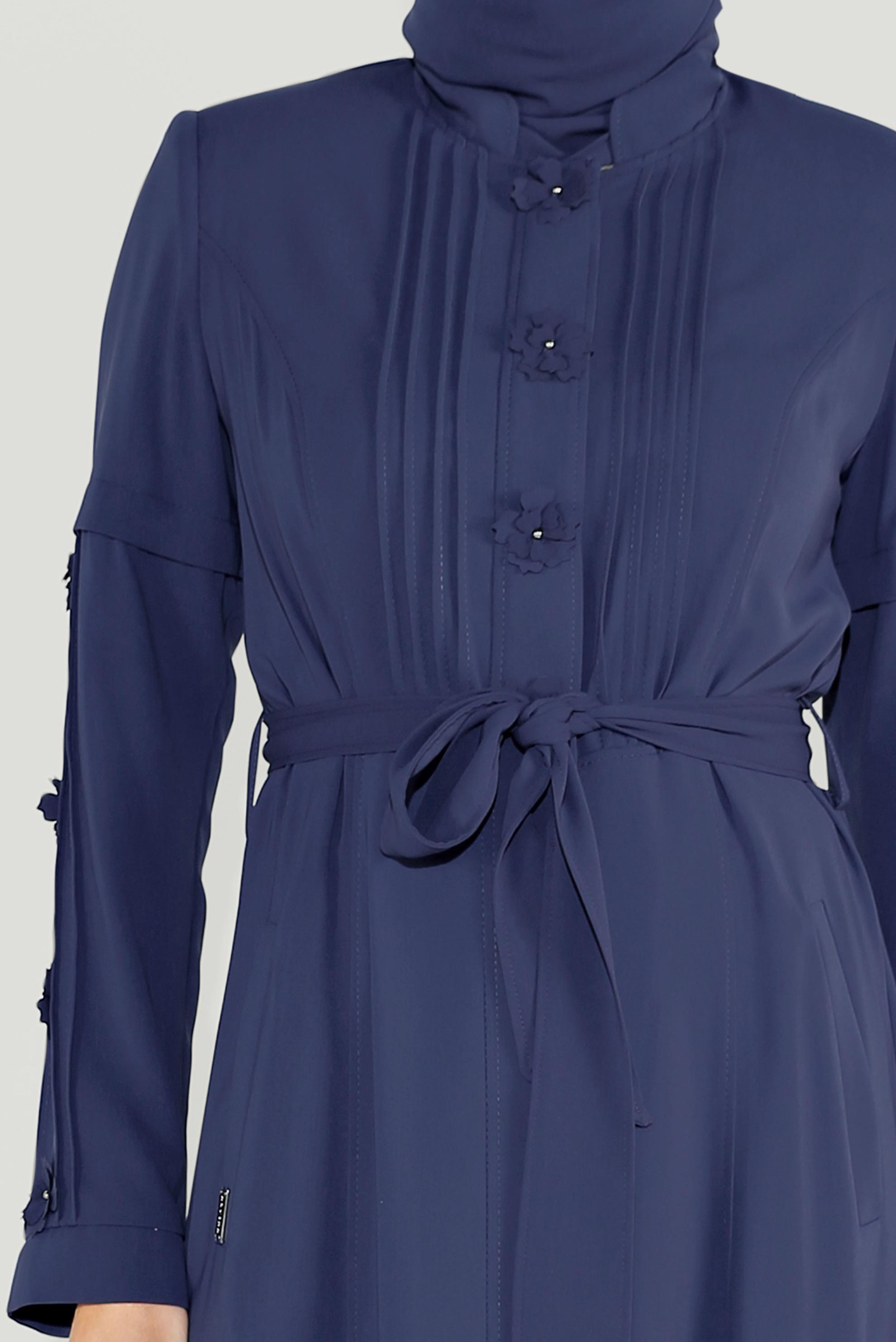 Vêtements hijab BLEU MARINE TRENCH-COAT À COL MAO 10218